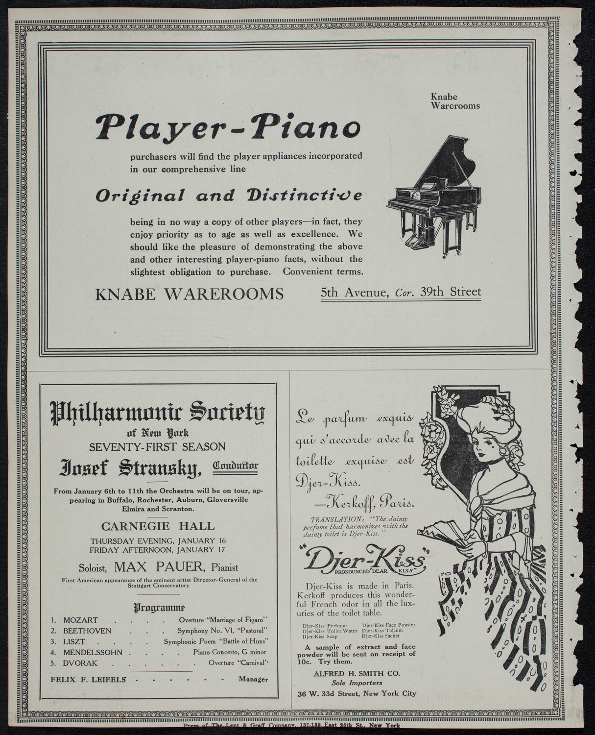 John McCormack, Tenor, January 5, 1913, program page 12