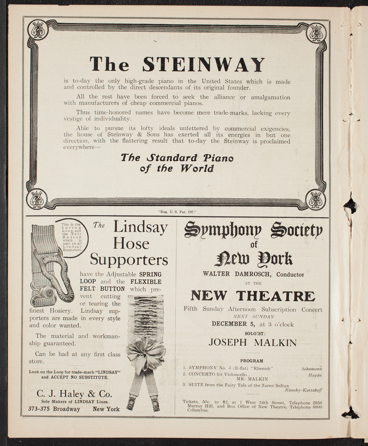 New York Symphony Orchestra, November 30, 1909, program page 4