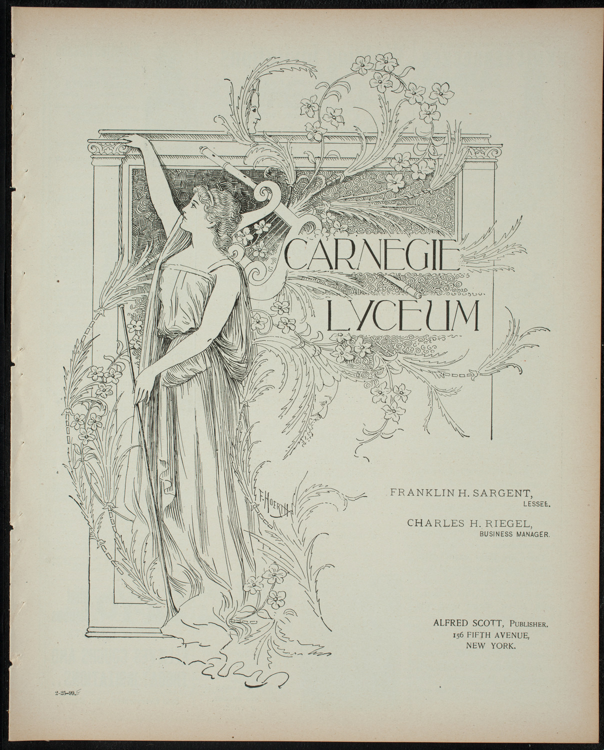 Benefit for the De Peyster Home for Invalid Children by The Merrymakers, February 25, 1899, program page 1