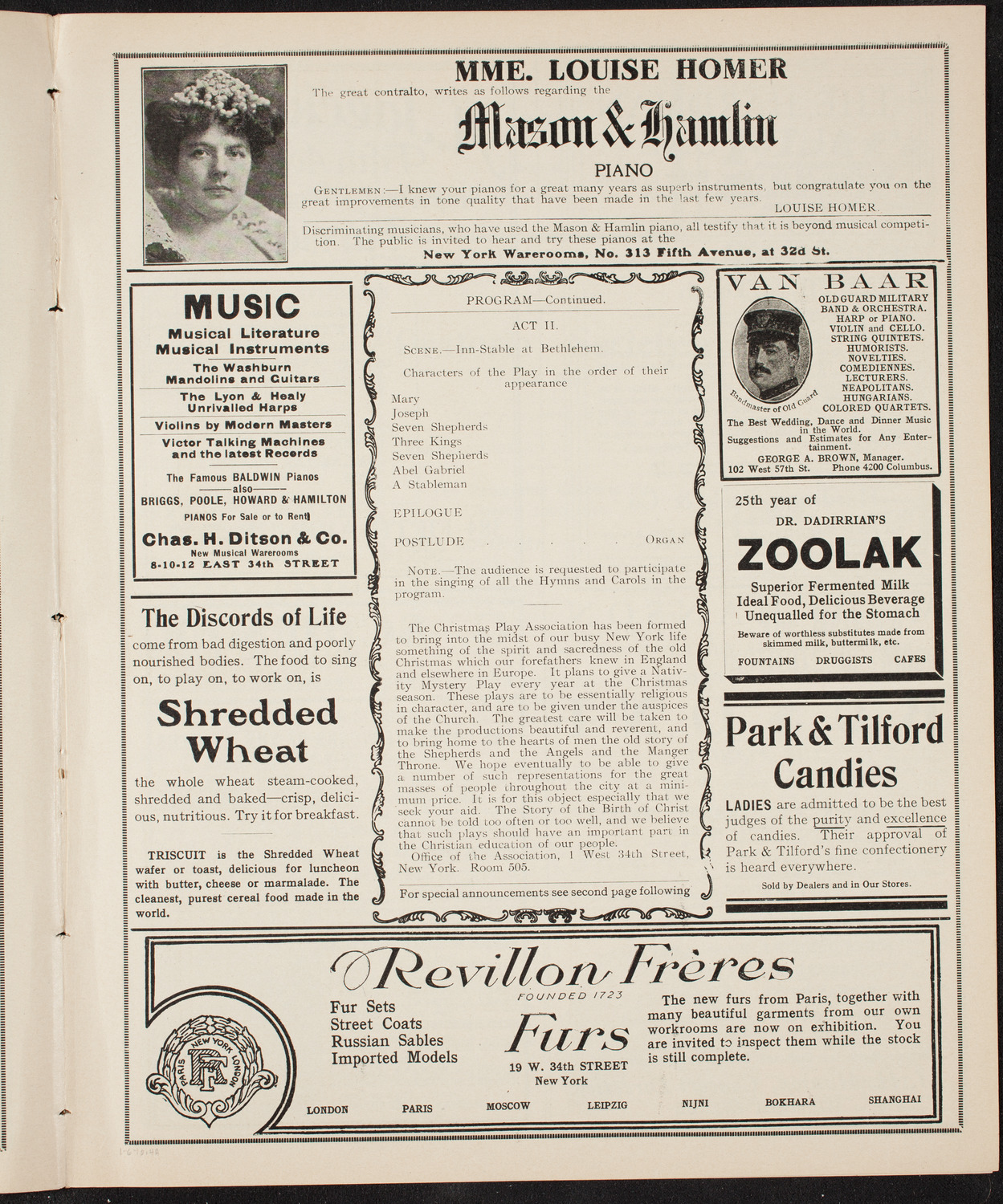Christmas Play Association, January 6, 1910, program page 7