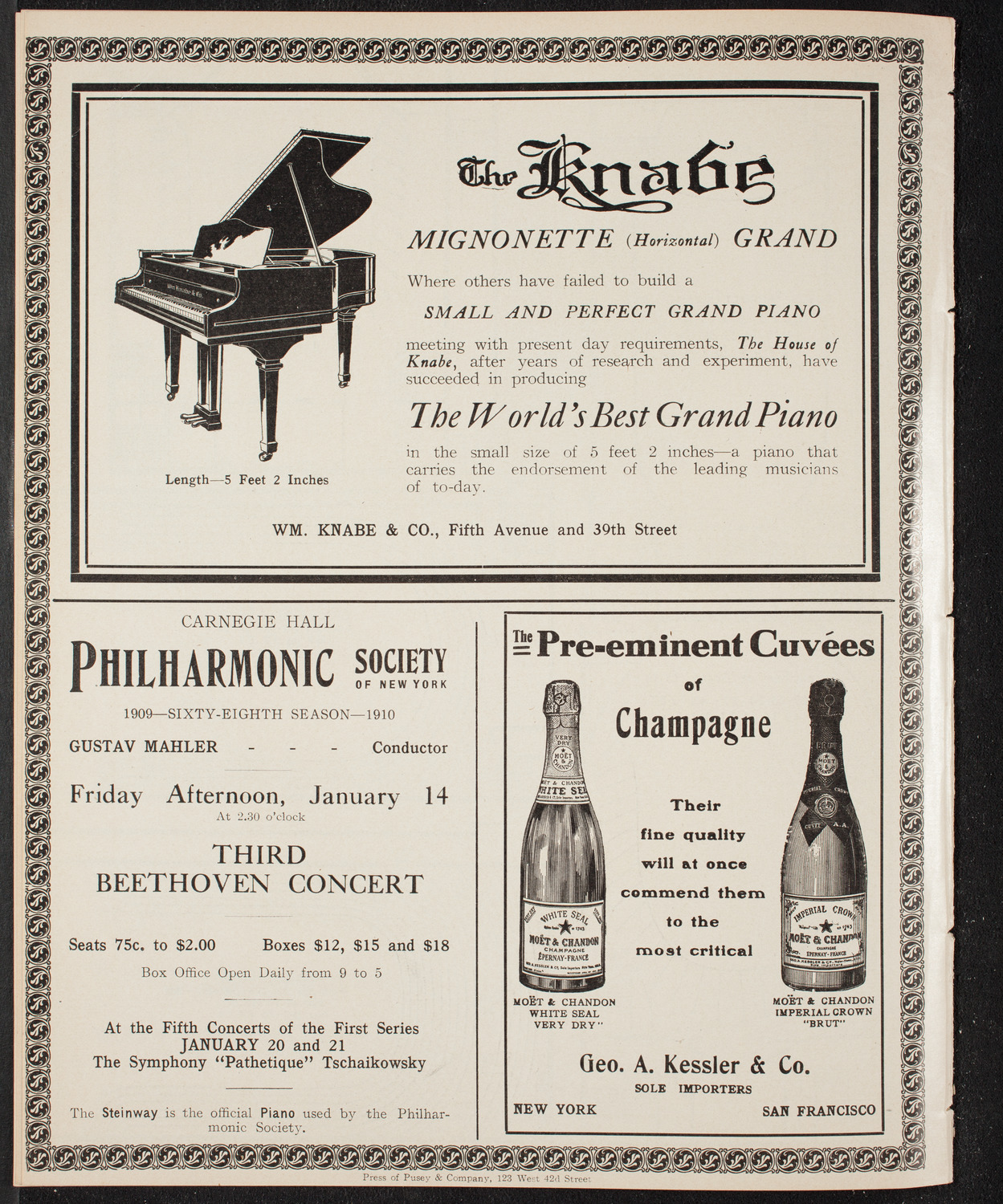 New York Philharmonic, January 7, 1910, program page 12