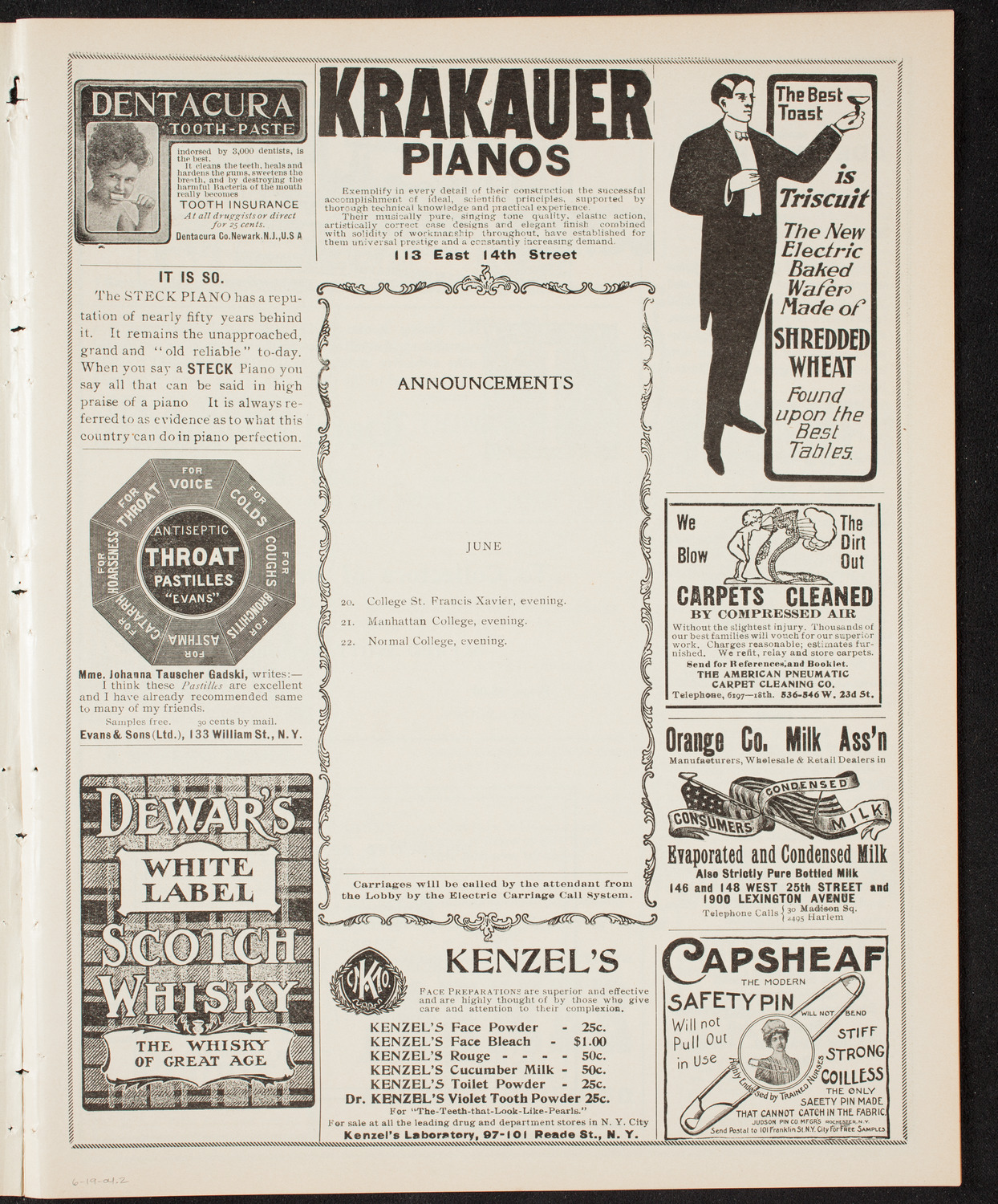 Lund University Swedish Student Chorus, June 19, 1904, program page 3