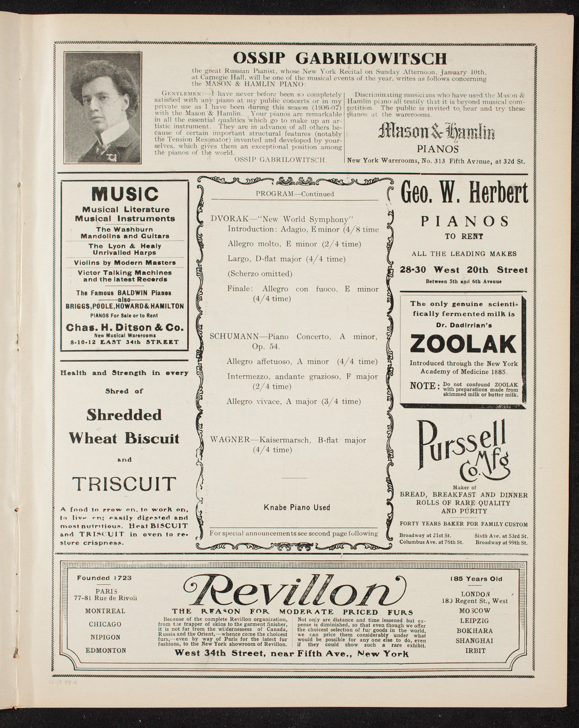 People's Symphony Concert, December 18, 1908, program page 7