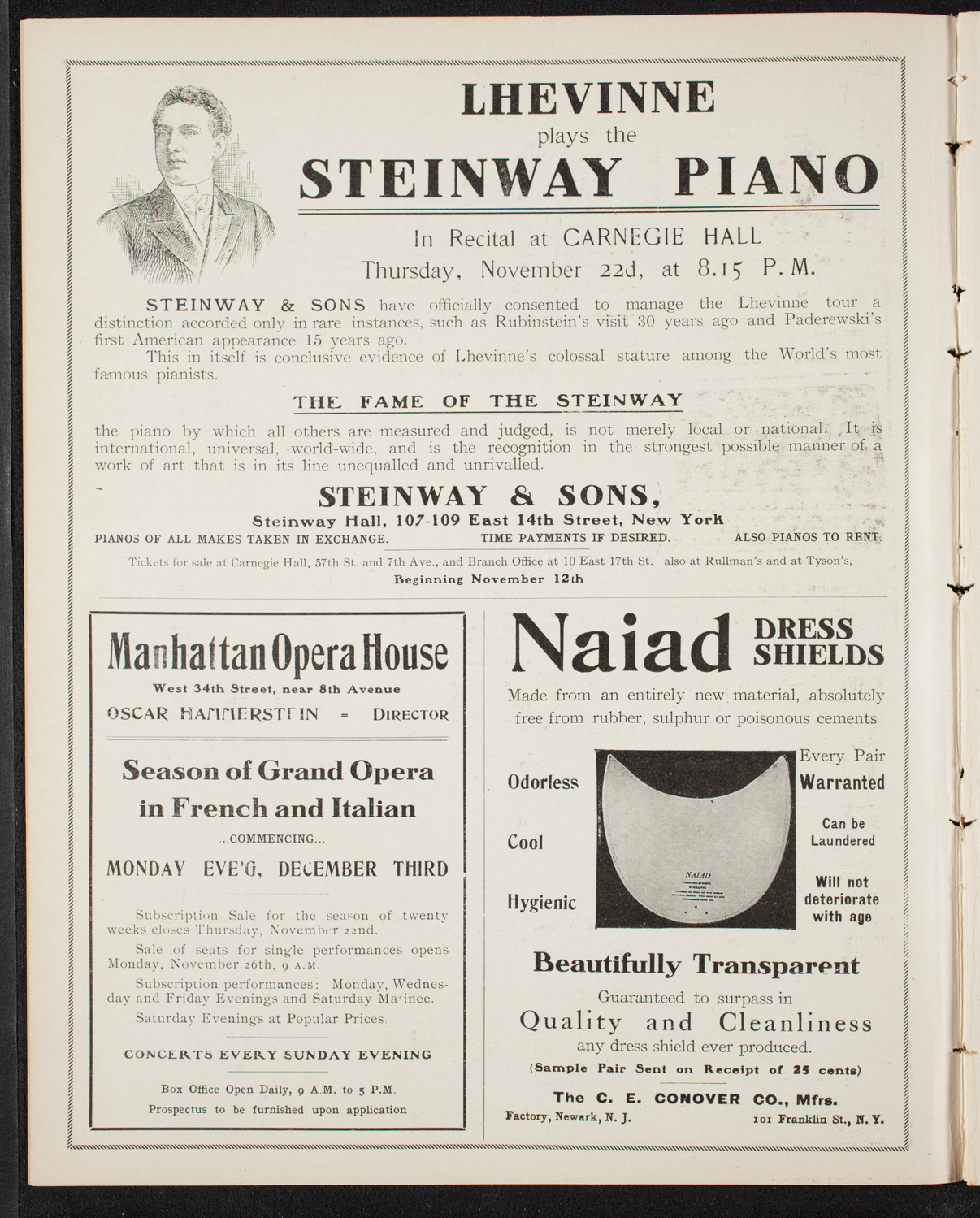 New York Philharmonic, November 17, 1906, program page 4