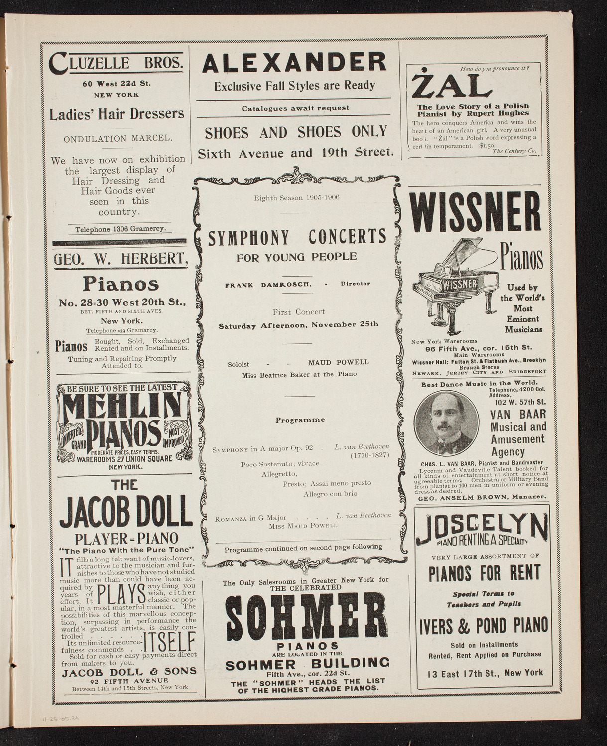 Symphony Concert for Young People, November 25, 1905, program page 5