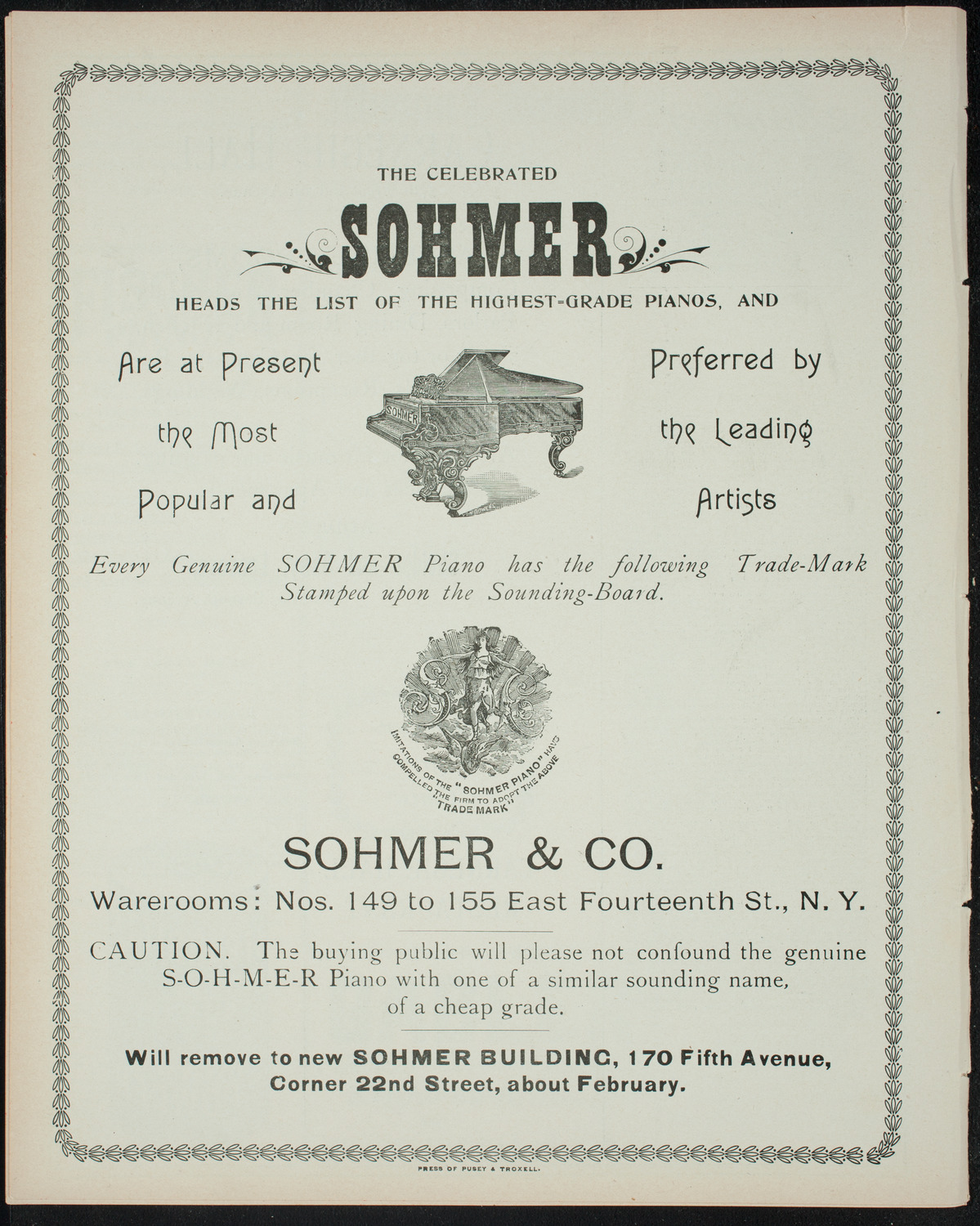 Holiday Pantomime by the Junior League, December 29, 1897, program page 8