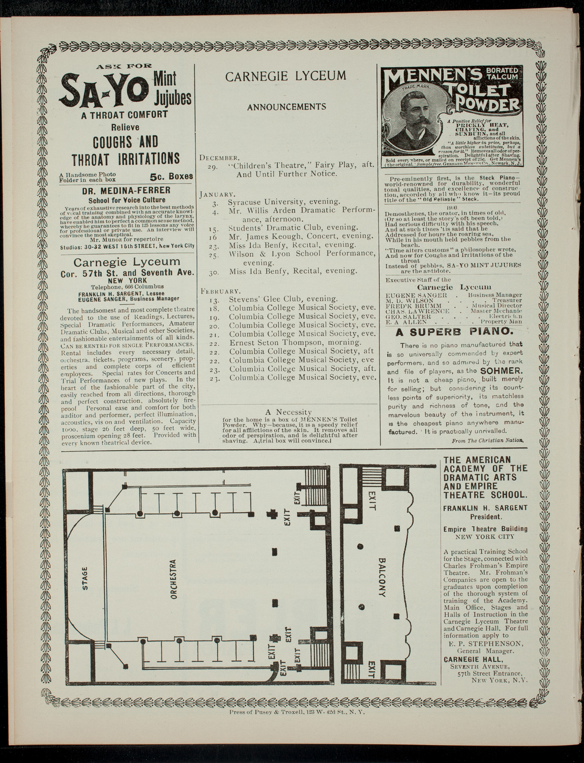 Children's Entertainment for the Benefit of the Hebrew Technical School for Girls: The Children's Theatre, December 28, 1900, program page 6