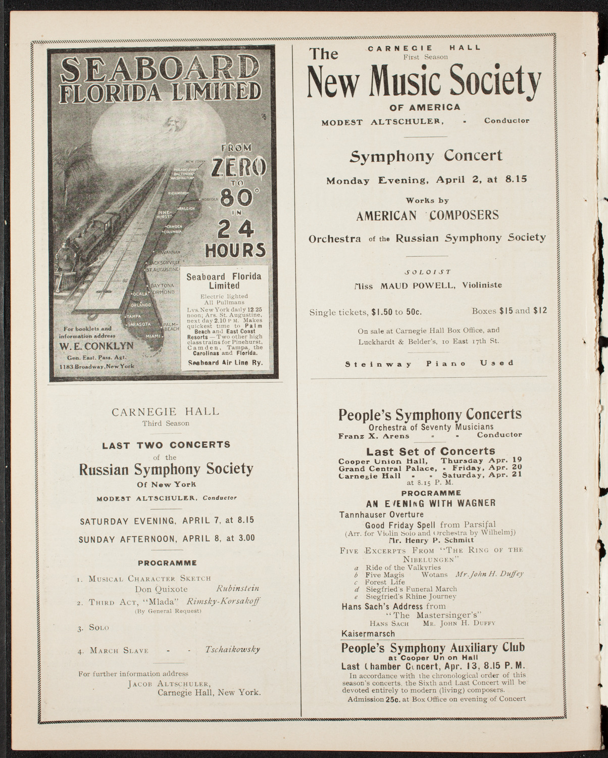 Elmendorf Lecture: Northern Italy, March 19, 1906, program page 10