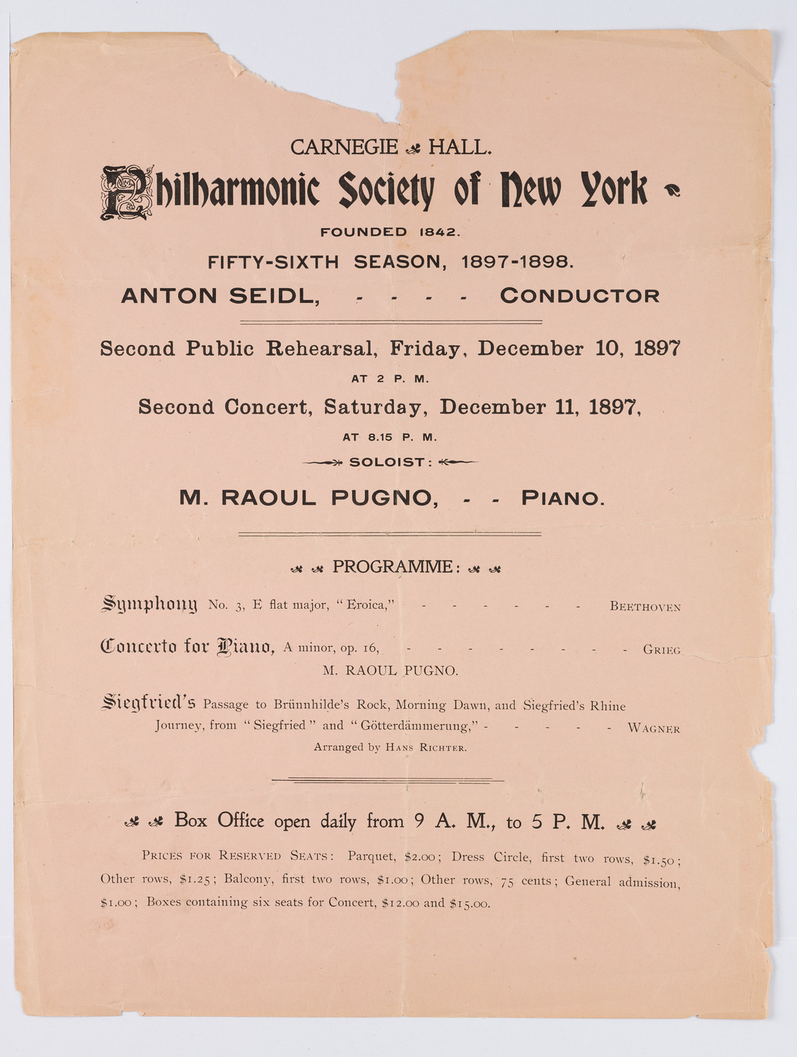 New York Philharmonic, December 1897