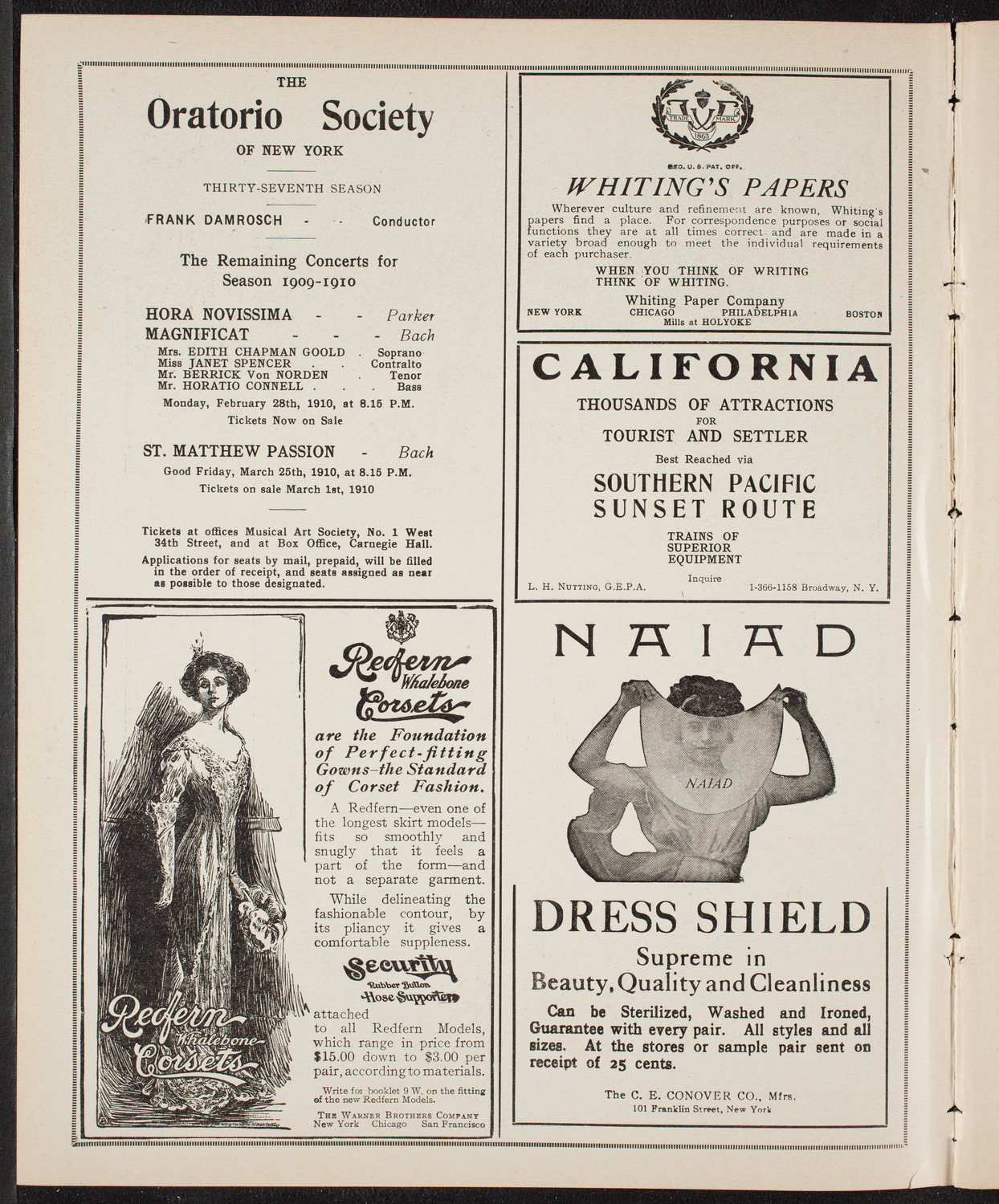 Louise Kirkby-Lunn, Mezzo-Soprano, February 24, 1910, program page 2