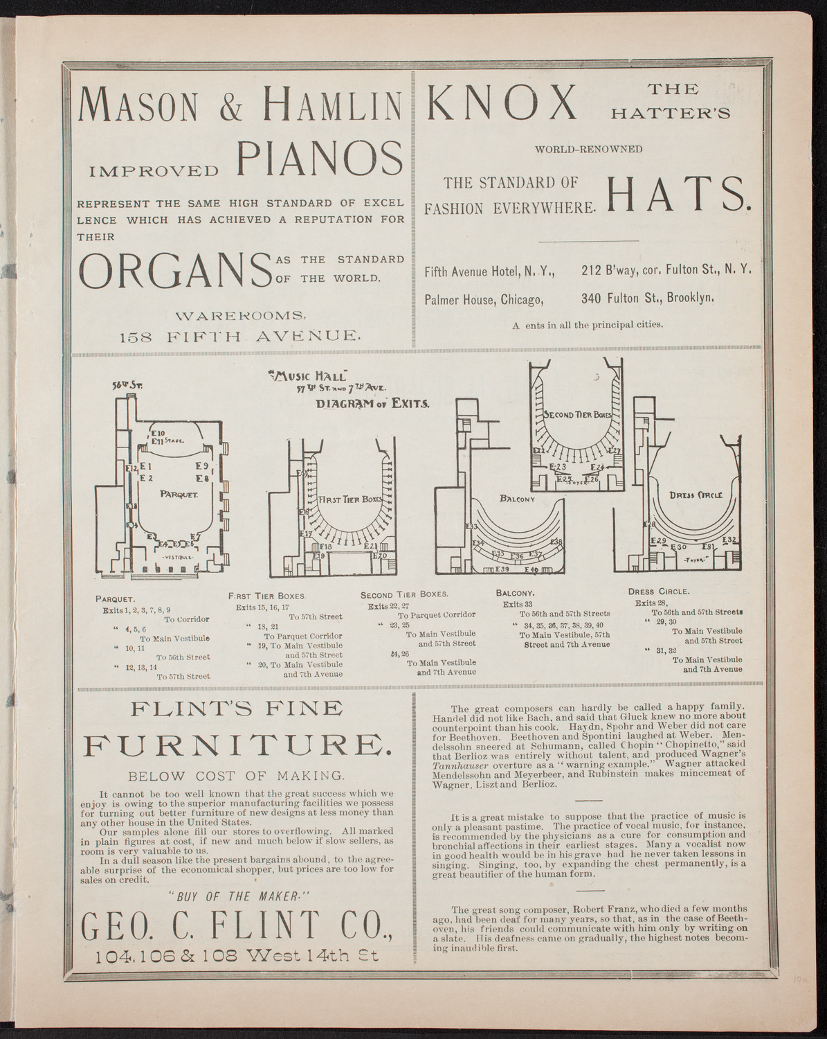 Benefit: World's Fair Colored Opera Company, February 13, 1893, program page 3