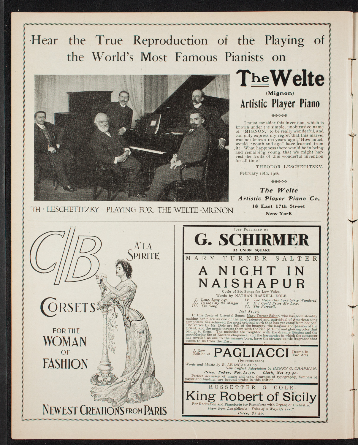 Boston Symphony Orchestra, November 8, 1906, program page 8