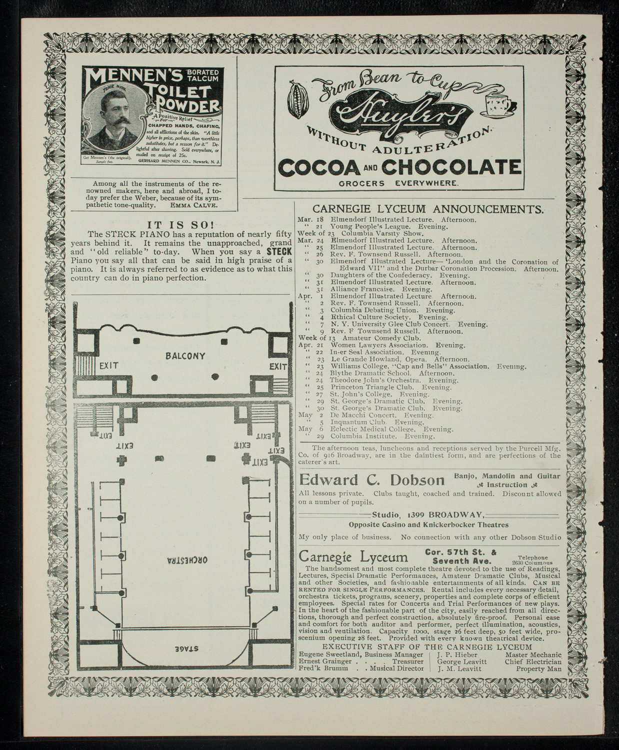 Elmendorf Lecture: Sunny Days in Ireland, March 18, 1903, program page 4