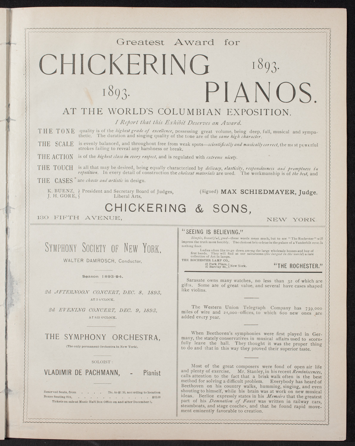 New York Symphony Orchestra, November 10, 1893, program page 7