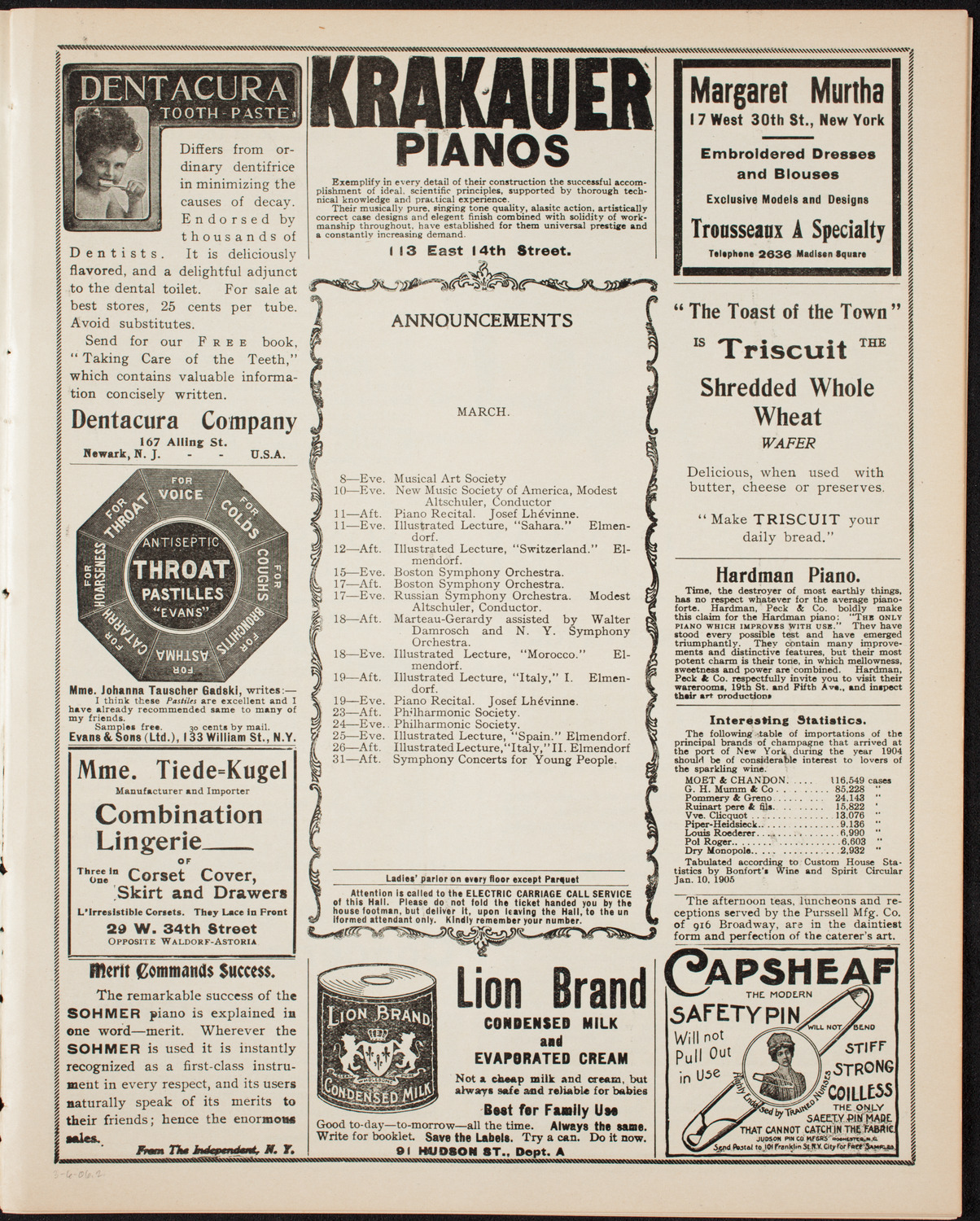 New York Symphony Orchestra, March 6, 1906, program page 3