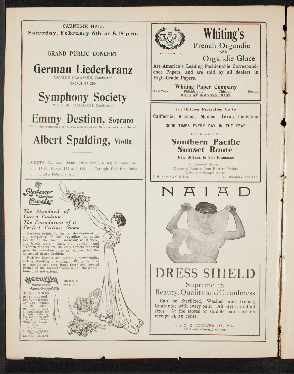 New York Symphony Orchestra: Mendelssohn Centennial Festival, February 2, 1909, program page 2