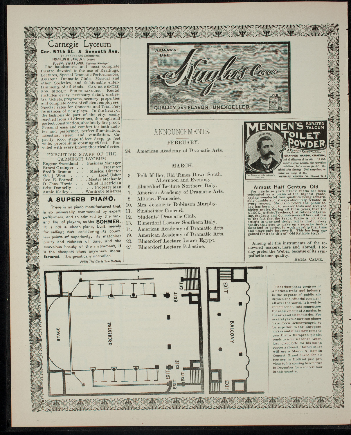 Armenian Dramatic Company of New York, February 22, 1902, program page 4