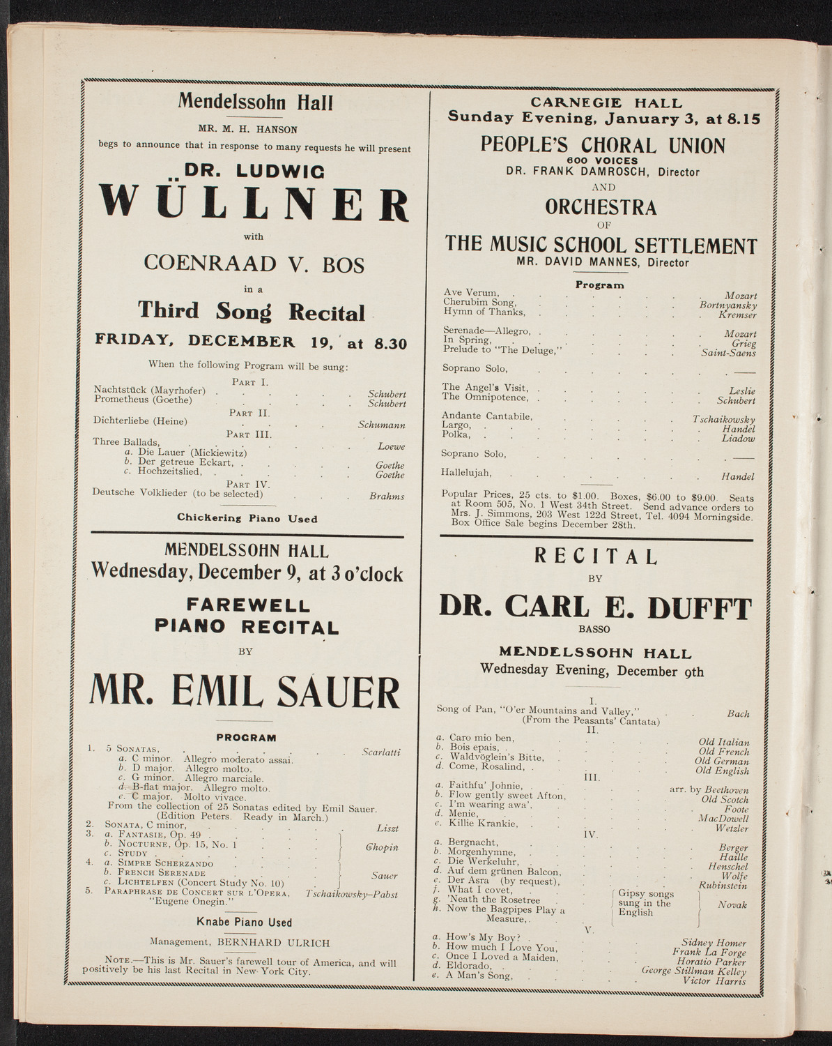 Oratorio Society of New York, December 2, 1908, program page 12