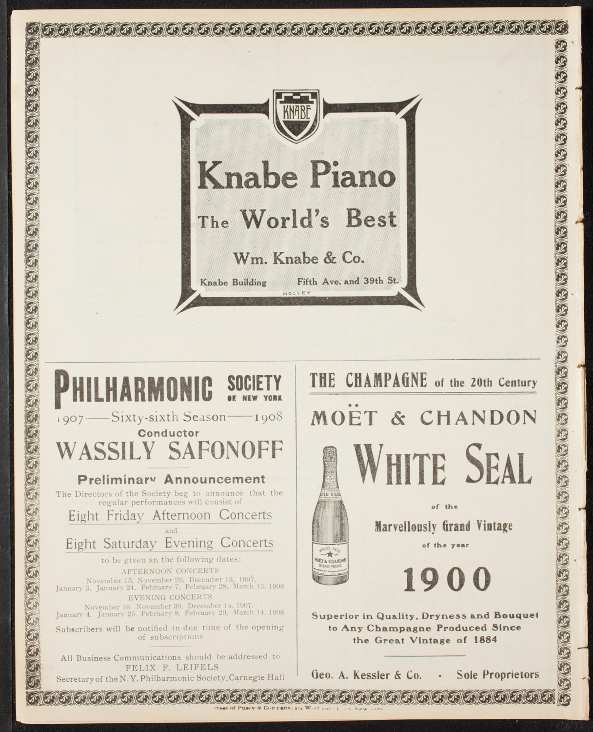 Amicitia Amateur Band, May 12, 1907, program page 12