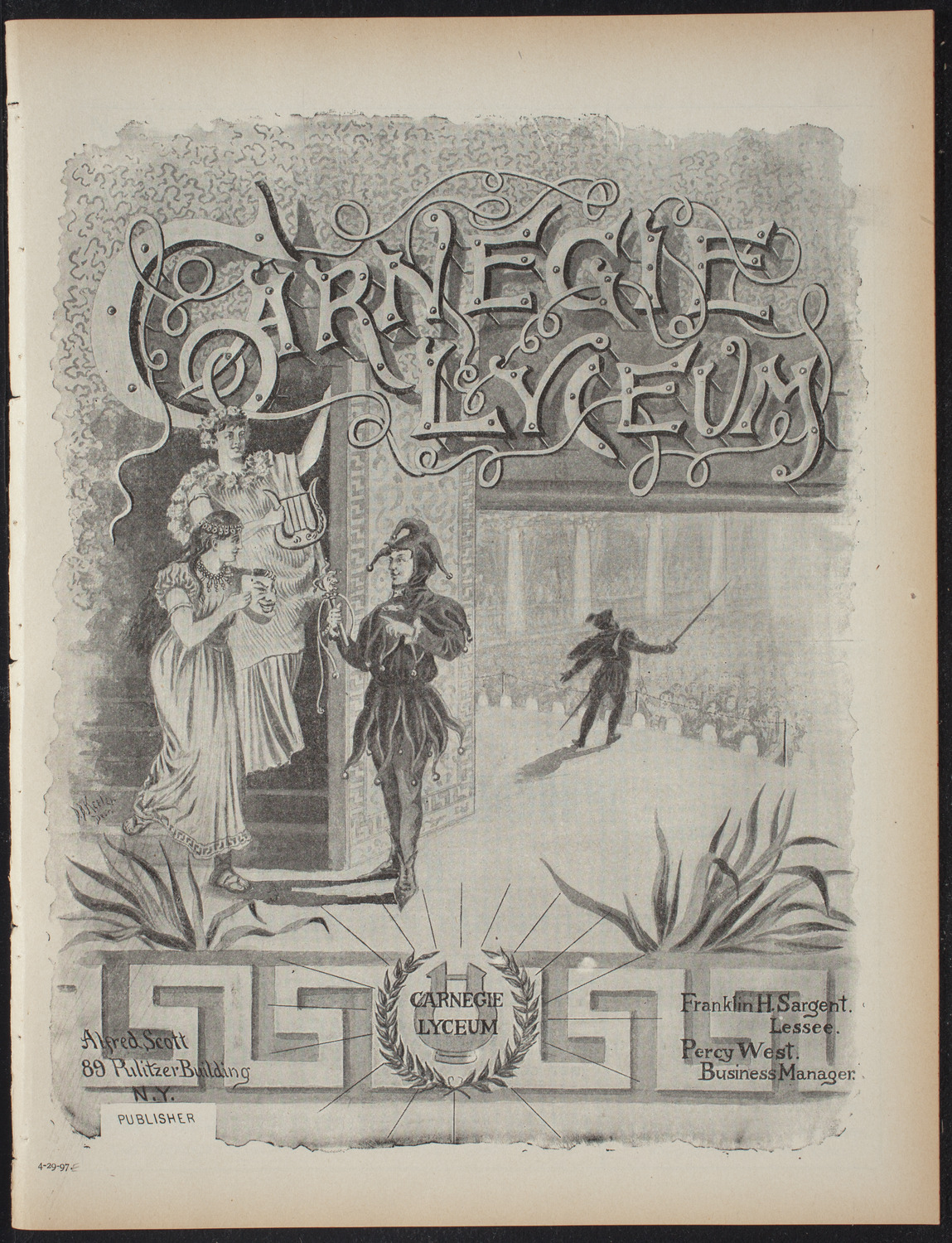 Jonnie Juniors (Washington Mask and Wig Club), April 29, 1897, program page 1
