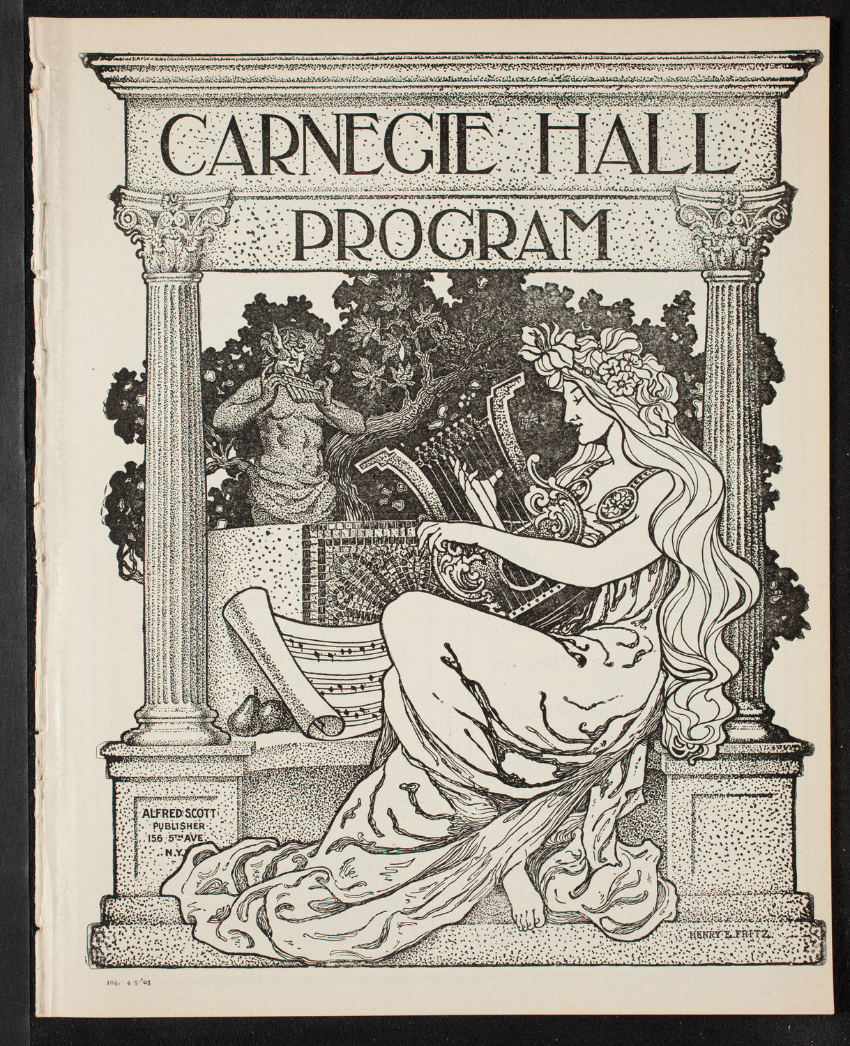 Eugène Ysaÿe, Violin, Anton Hekking, Cello, and Jose Vianna da Motta, Piano with Rosa Zamels, Violin, April 5, 1905, program page 1