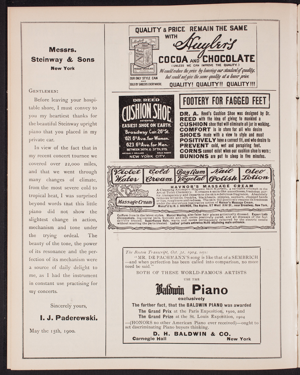 New York Philharmonic, January 7, 1905, program page 4