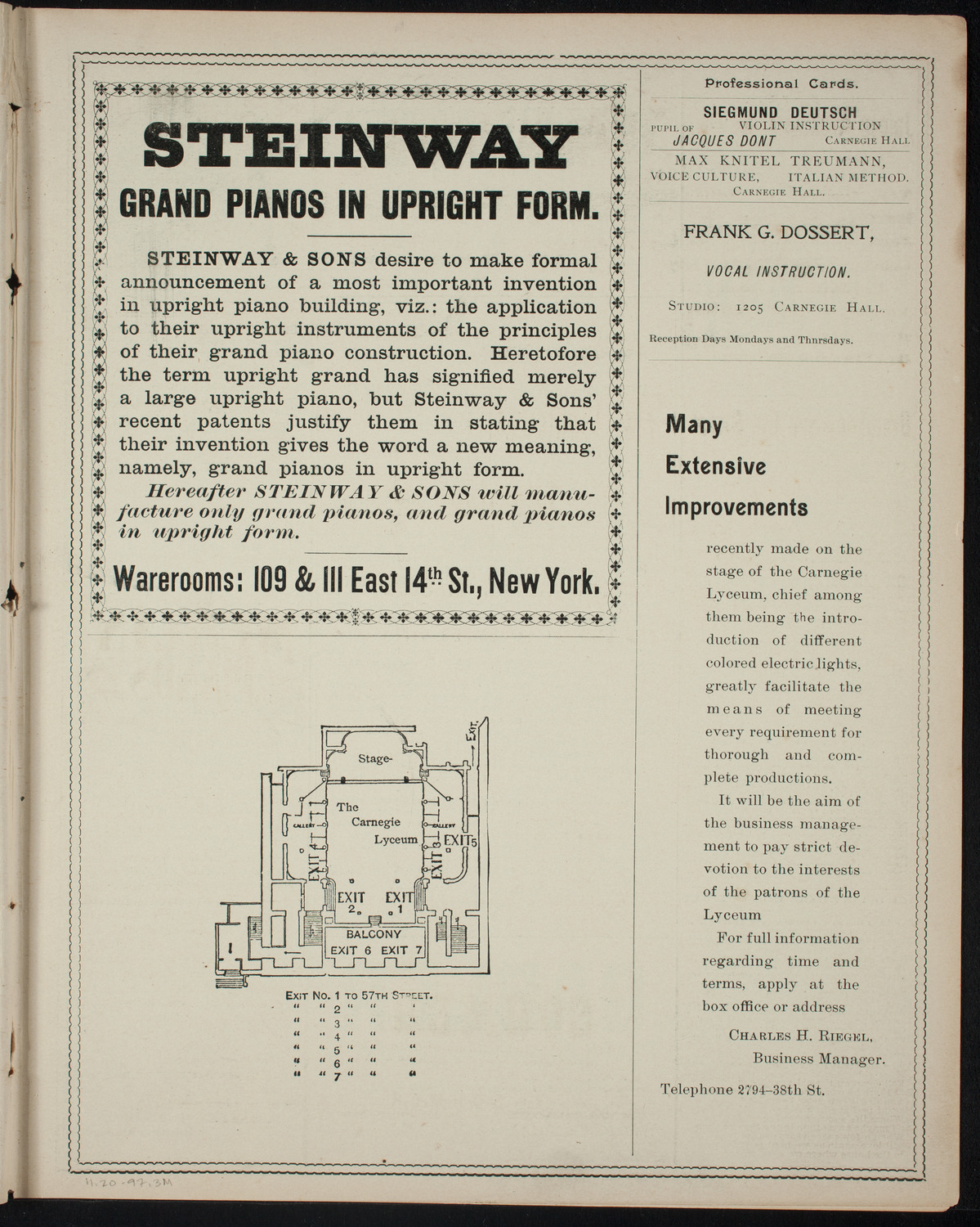 Comparative Literature Society, November 20, 1897, program page 5