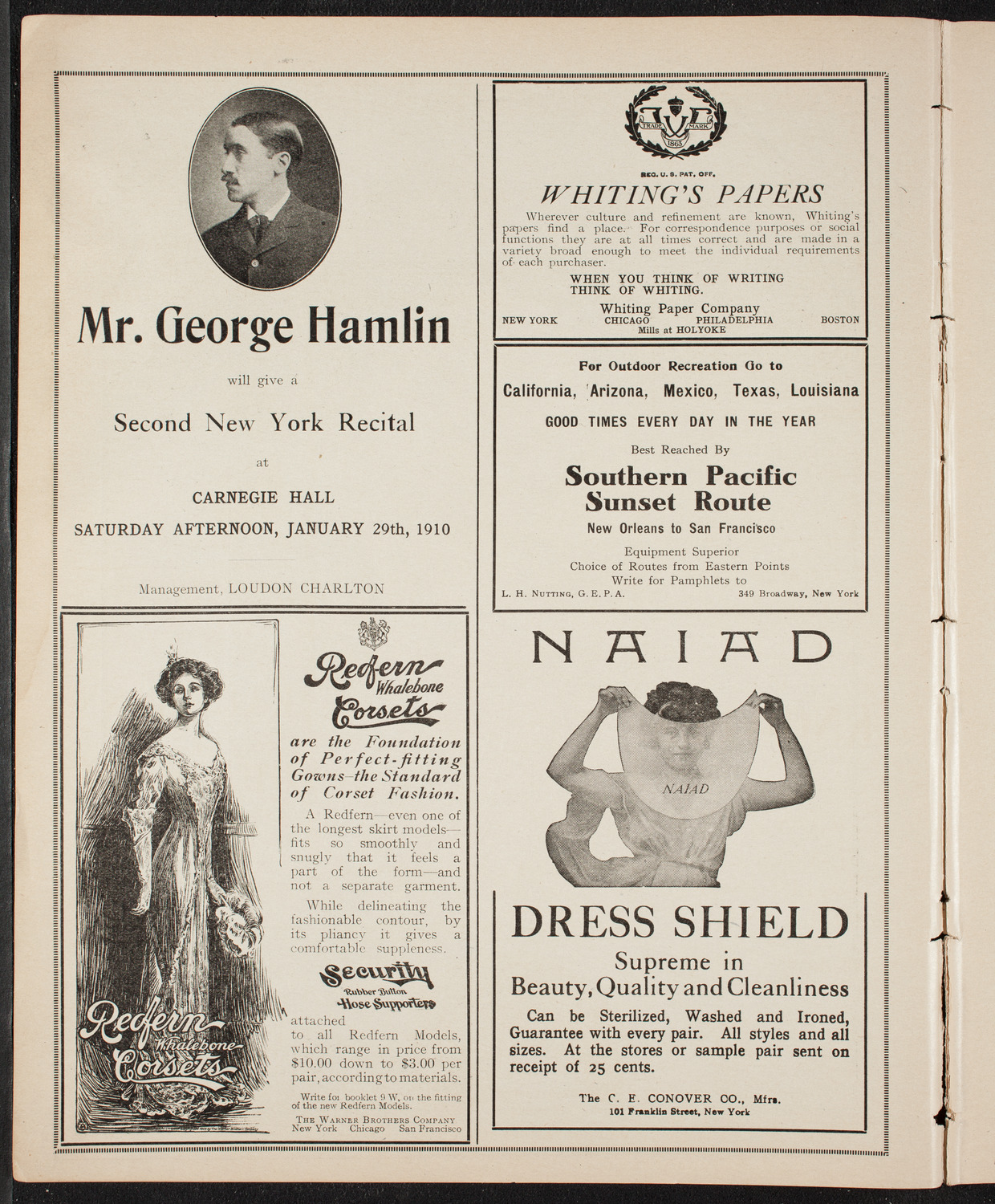 Lecture by R.G. Knowles, October 17, 1909, program page 2