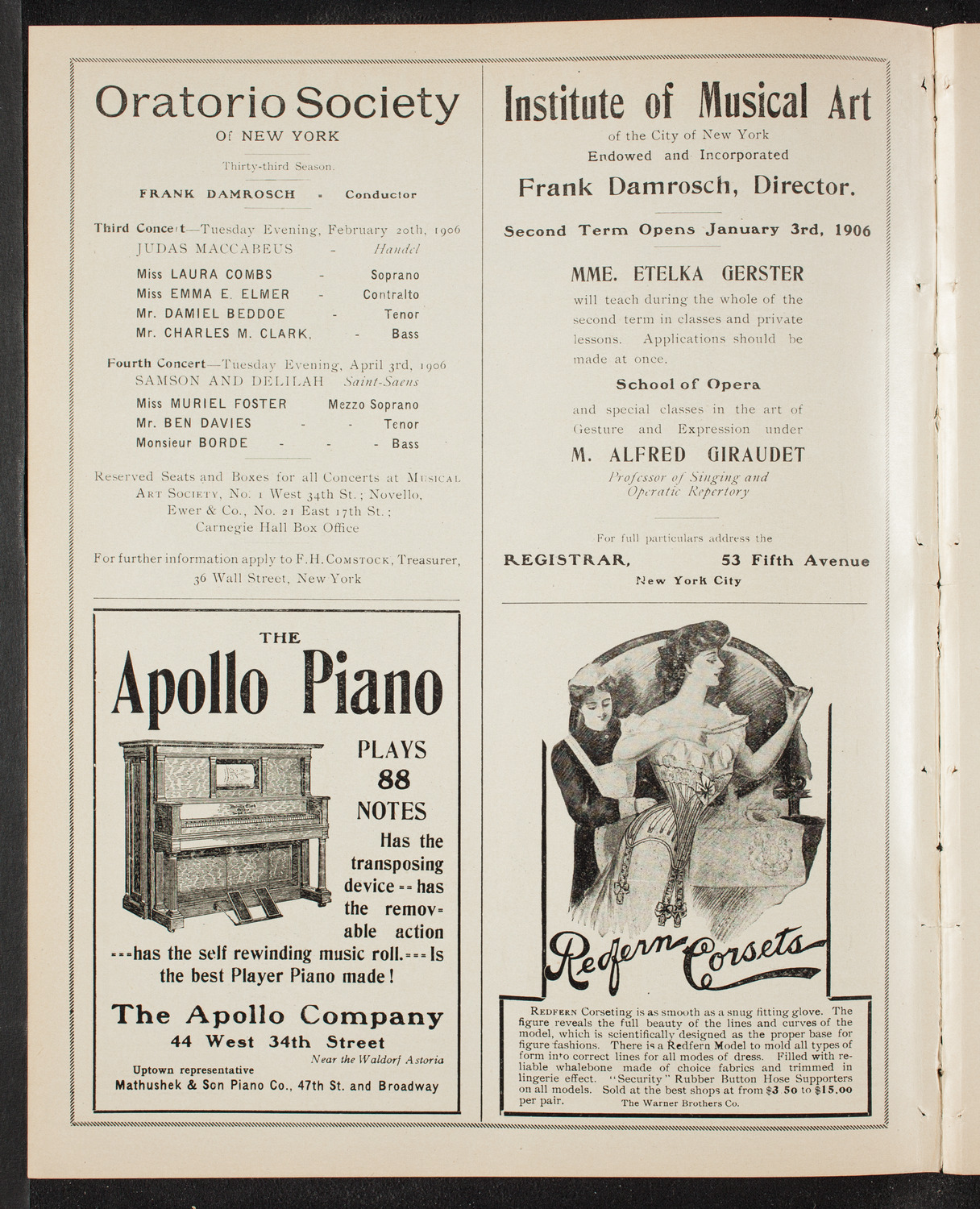 Russian Symphony Society of New York, January 27, 1906, program page 2