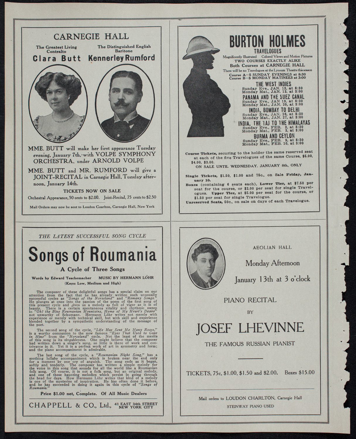 John McCormack, Tenor, January 5, 1913, program page 10