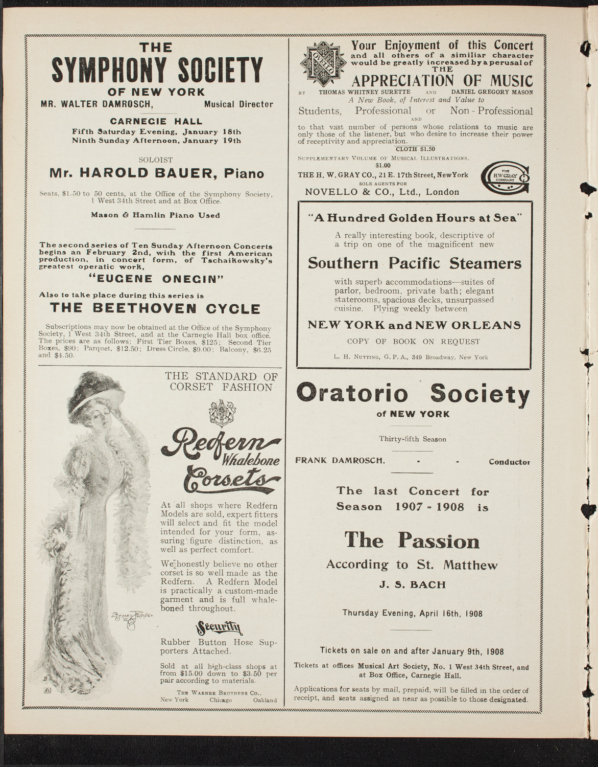 Teresa Carreño, Piano, January 12, 1908, program page 2