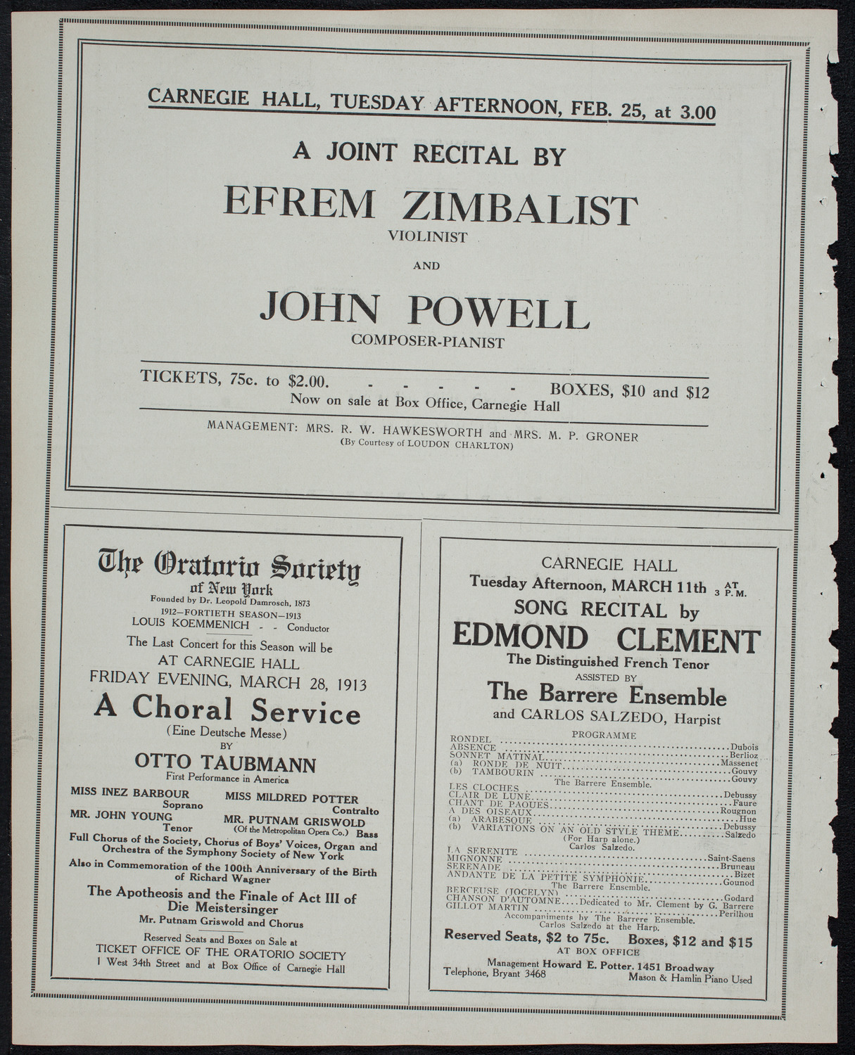 Burton Holmes Travelogue: Panama, February 23, 1913, program page 10