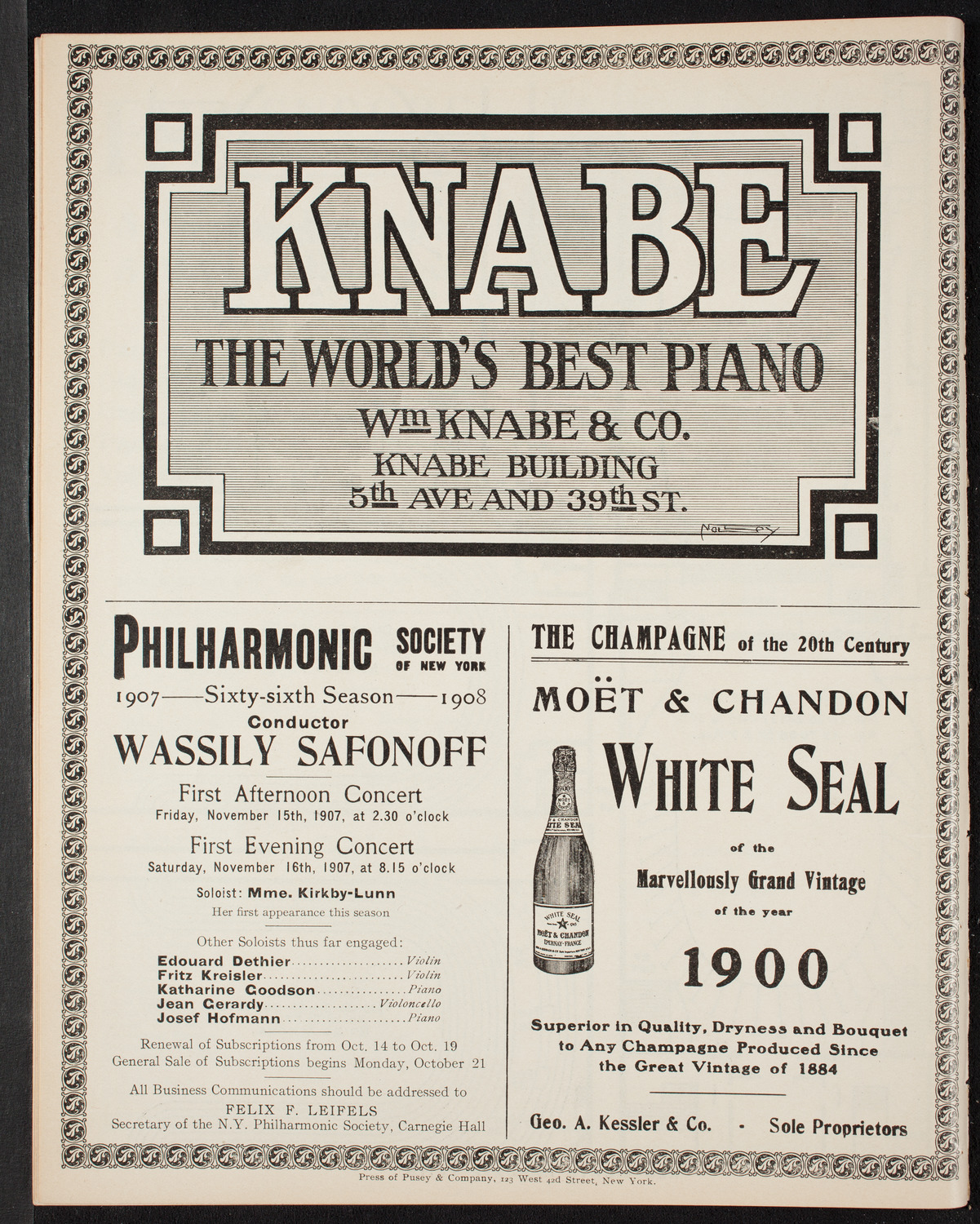 David Bispham, Baritone, October 13, 1907, program page 14