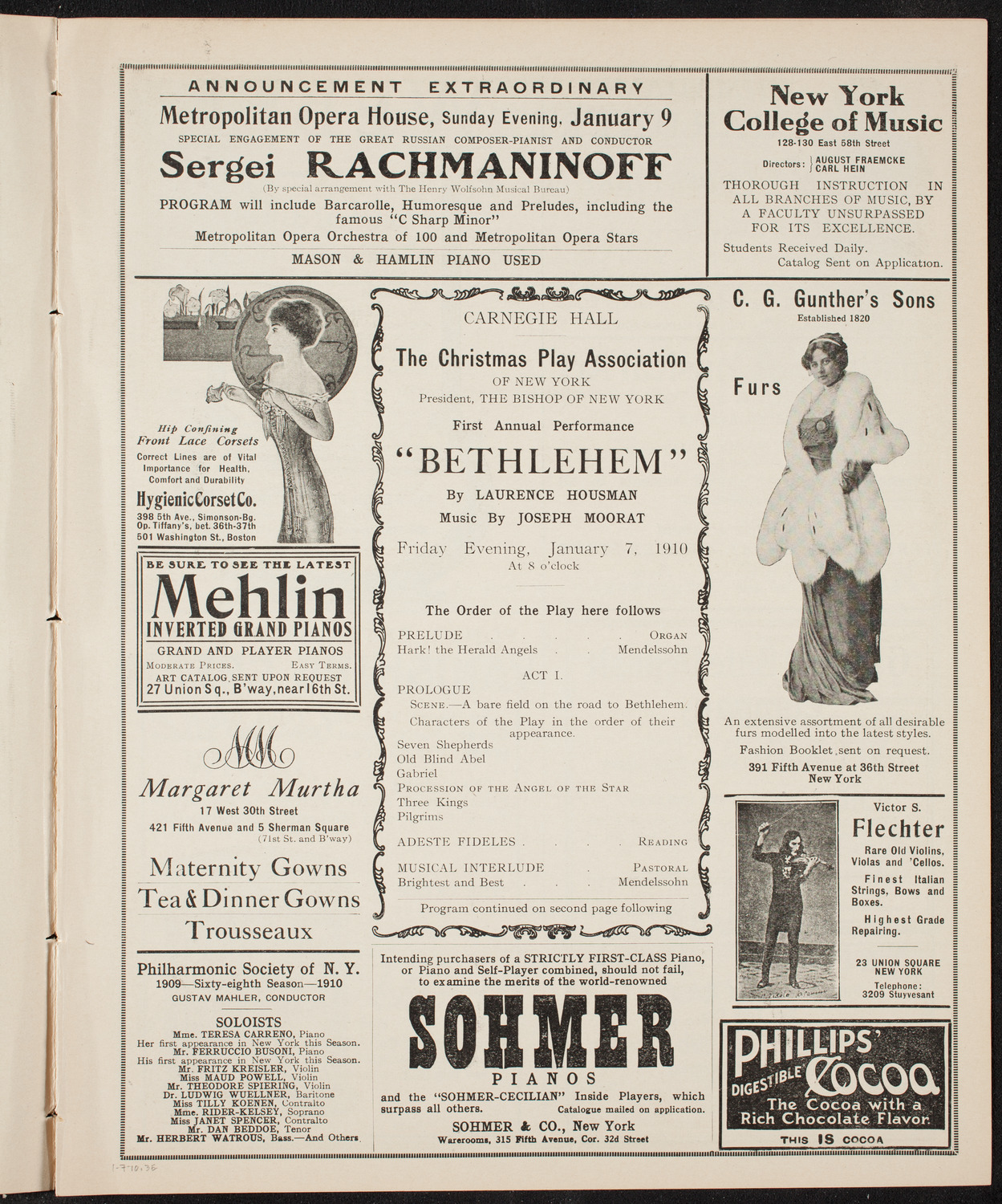 Christmas Play Association, January 7, 1910, program page 5