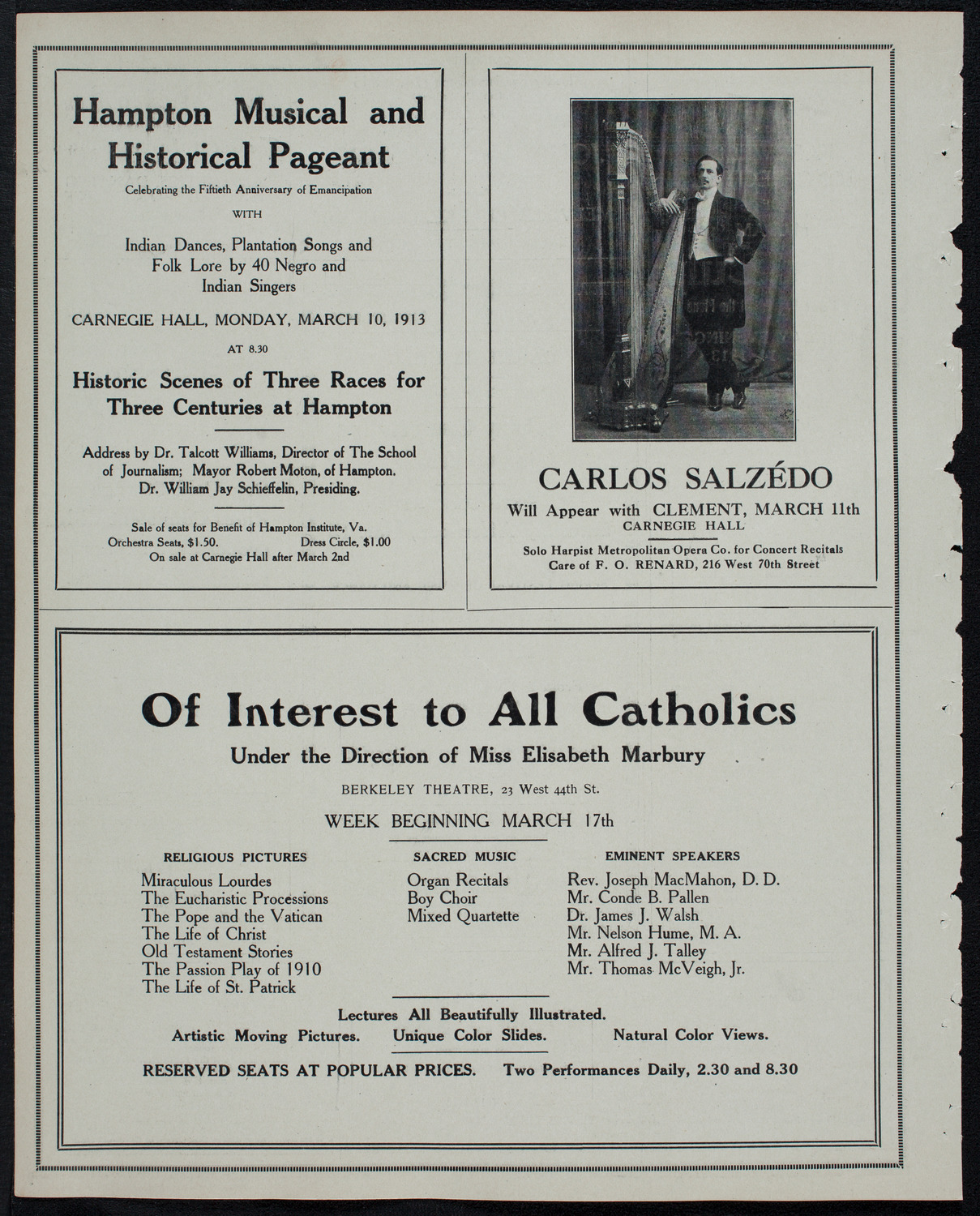 Catholic Oratorio Society, March 9, 1913, program page 10