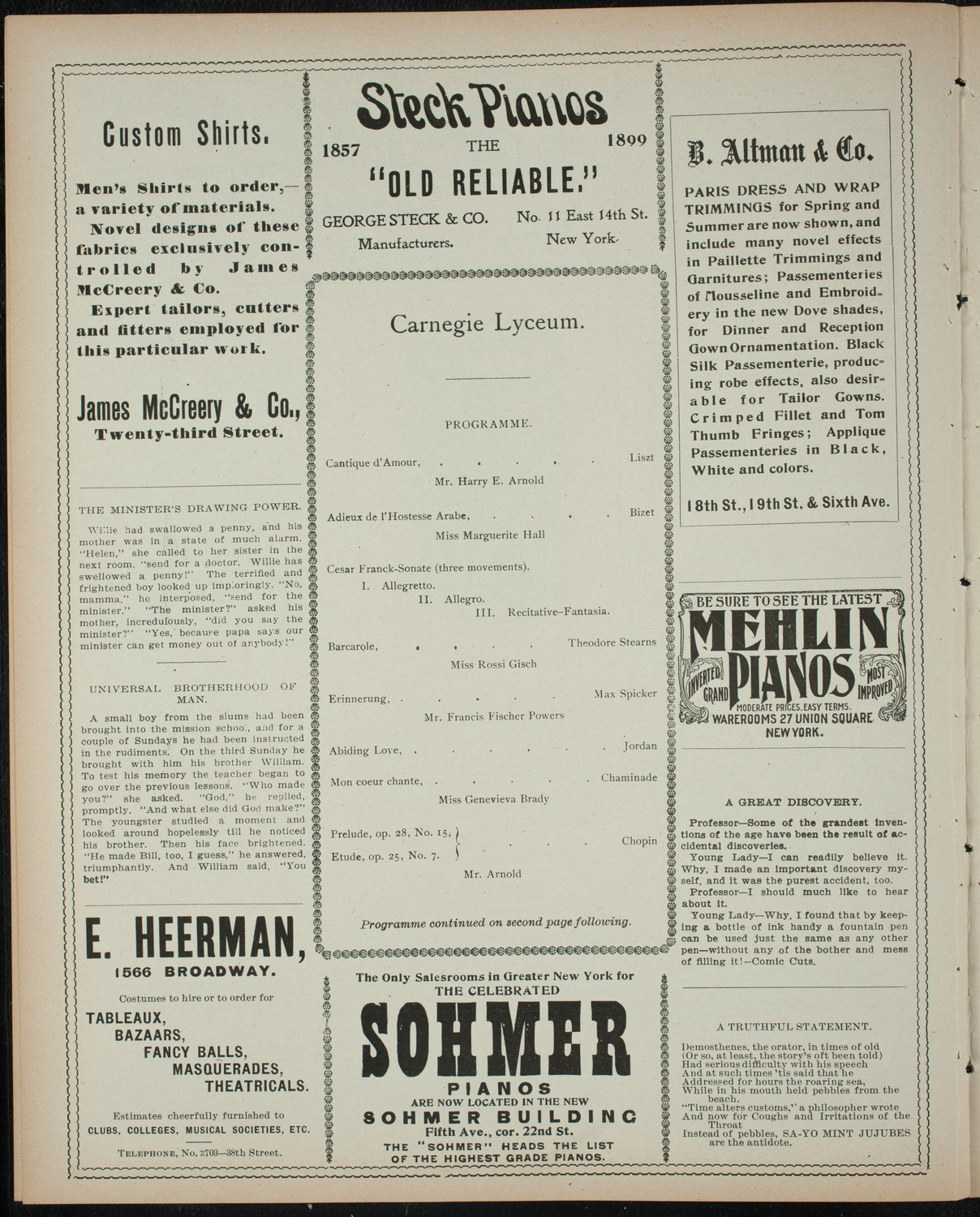 Powers-Arnold Wednesday Morning Musicale, March 8, 1899, program page 4