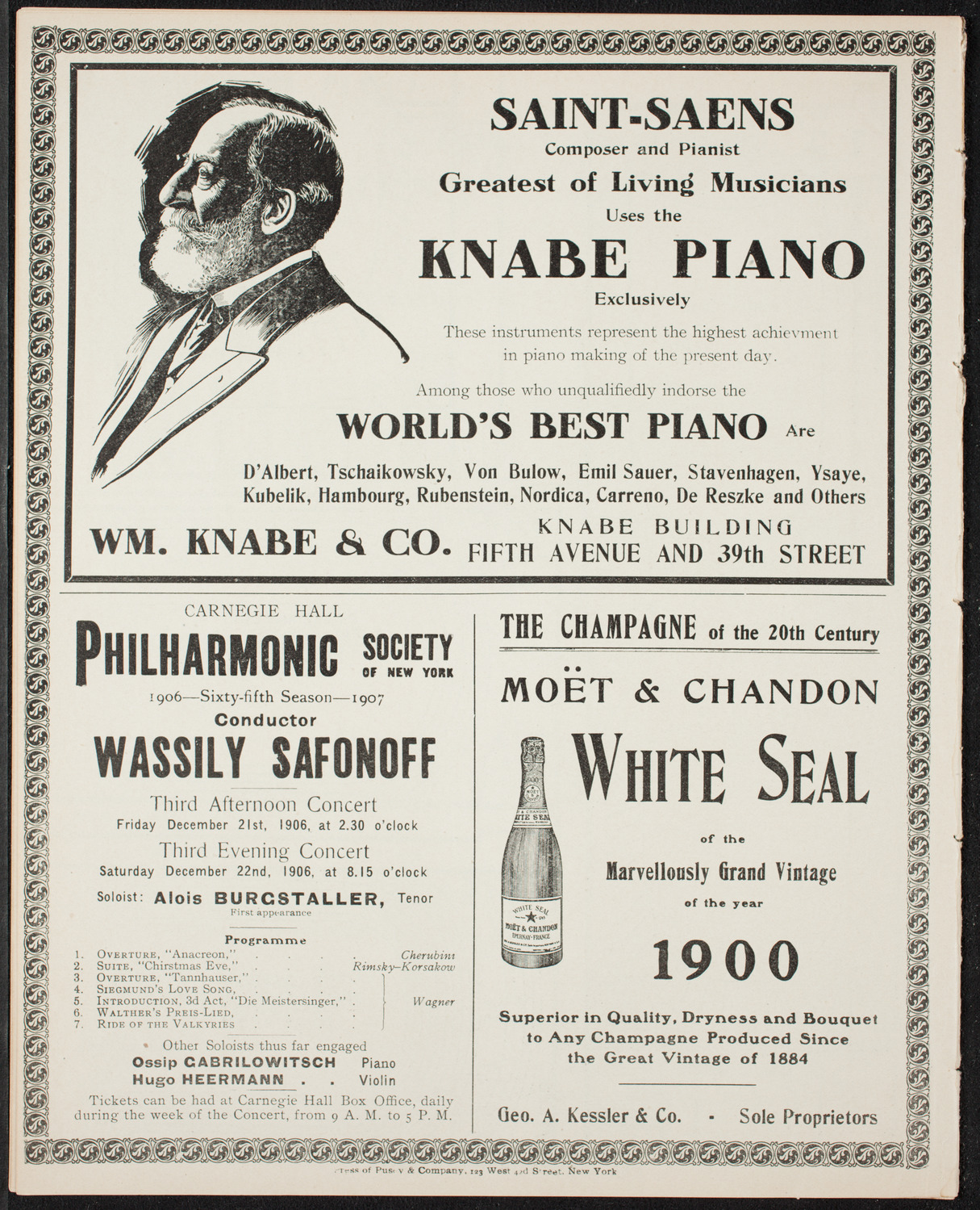 Russian Symphony Society of New York, December 20, 1906, program page 12