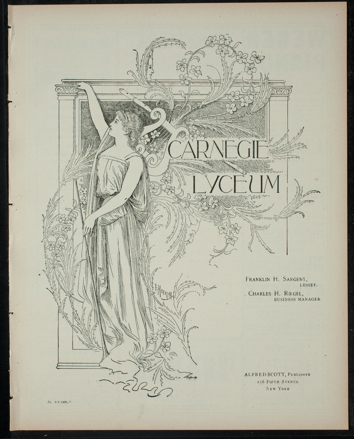 George Peabody Eustis: A Course of Modern Plays, March 3, 1900, program page 1