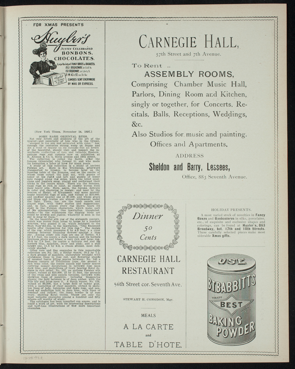 Amateur Comedy Club, December 18, 1897, program page 7