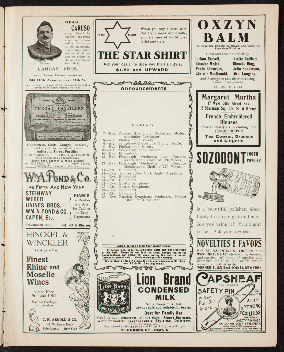 Elmendorf Lecture: Ireland, February 7, 1907, program page 3