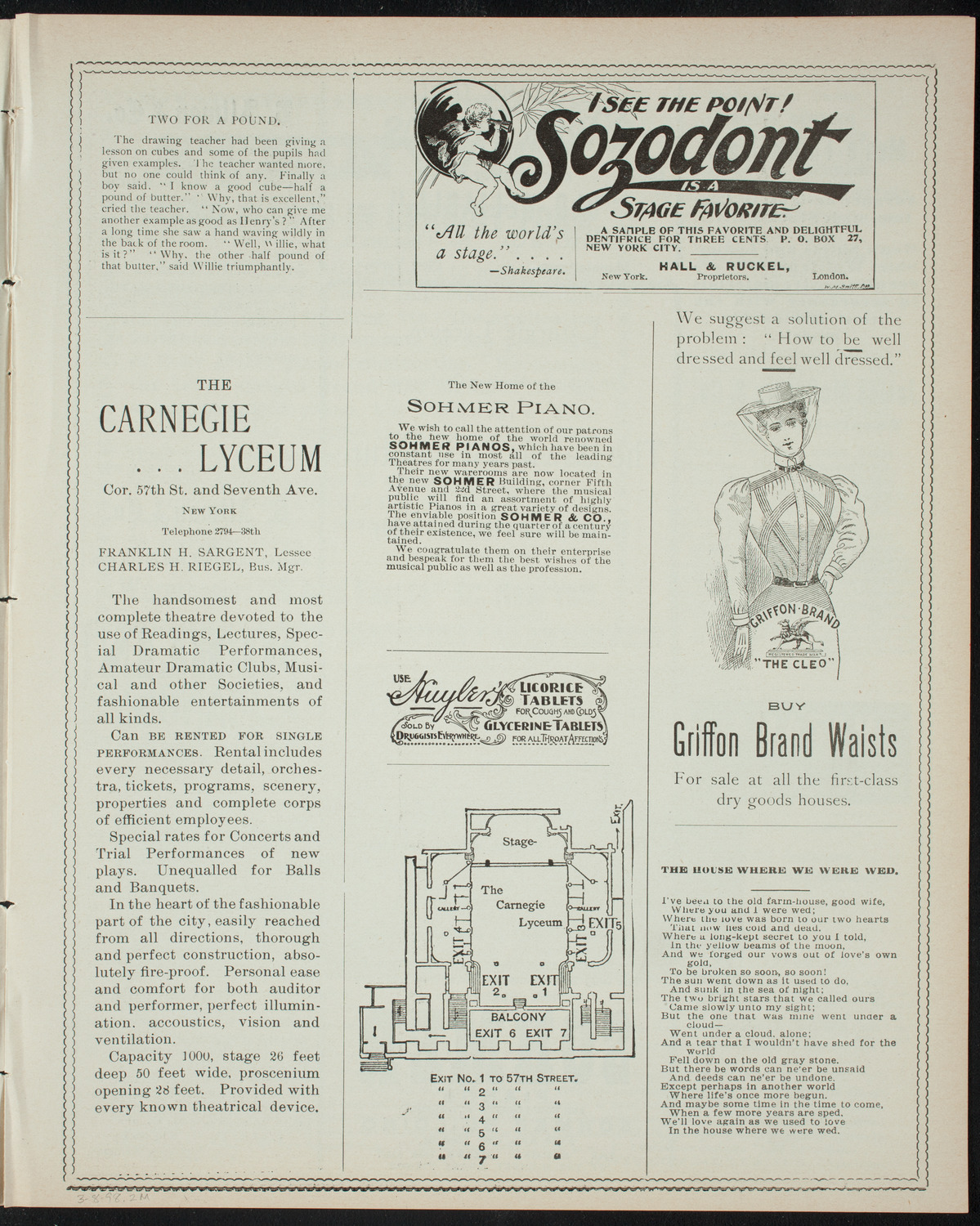 Comparative Literature Society Evening Conference, March 8, 1898, program page 3