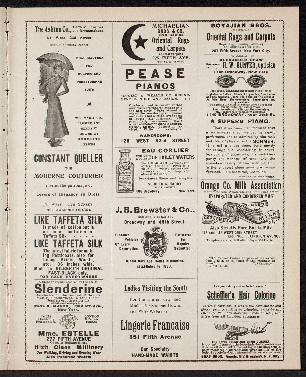 Kneisel Quartet, February 23, 1902, program page 3