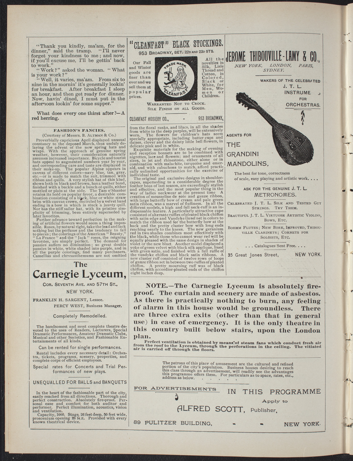 Graduation: New York School of Expression, May 20, 1897, program page 4