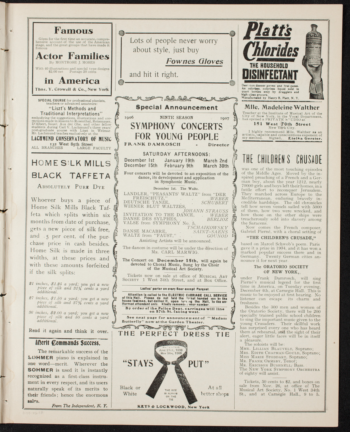 New York Symphony Orchestra, November 25, 1906, program page 9