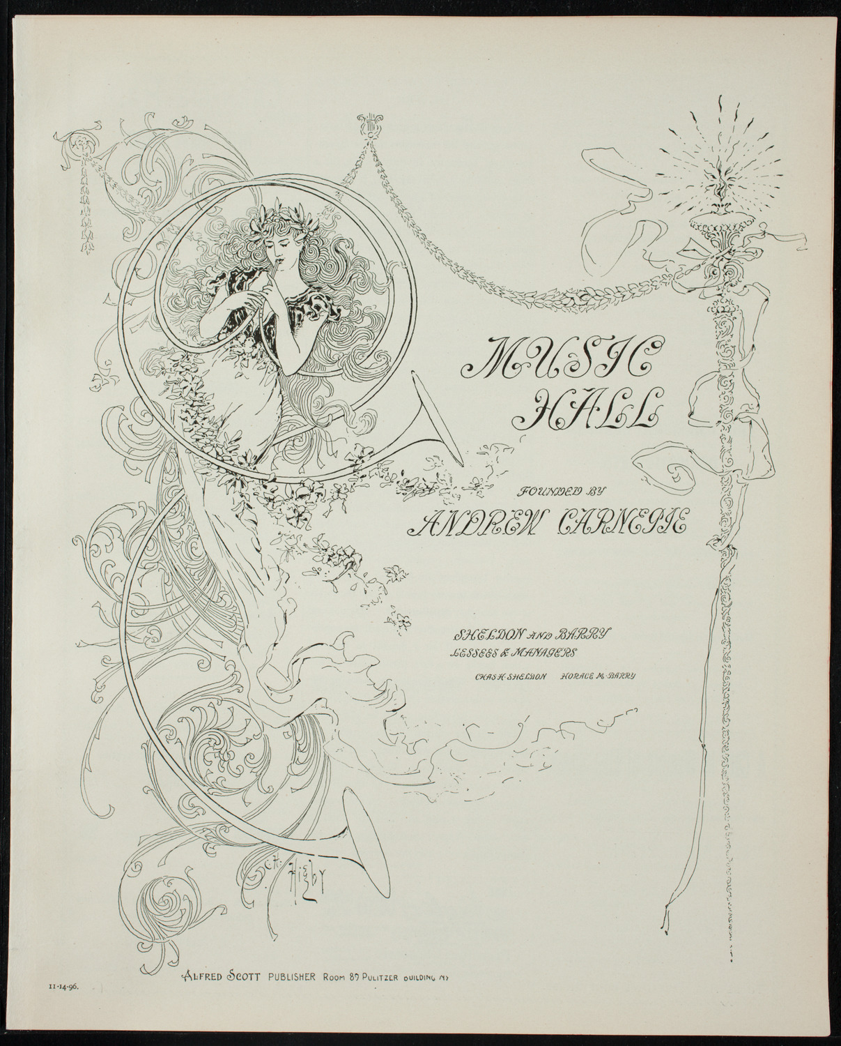 New York Philharmonic, November 14, 1896, program page 1