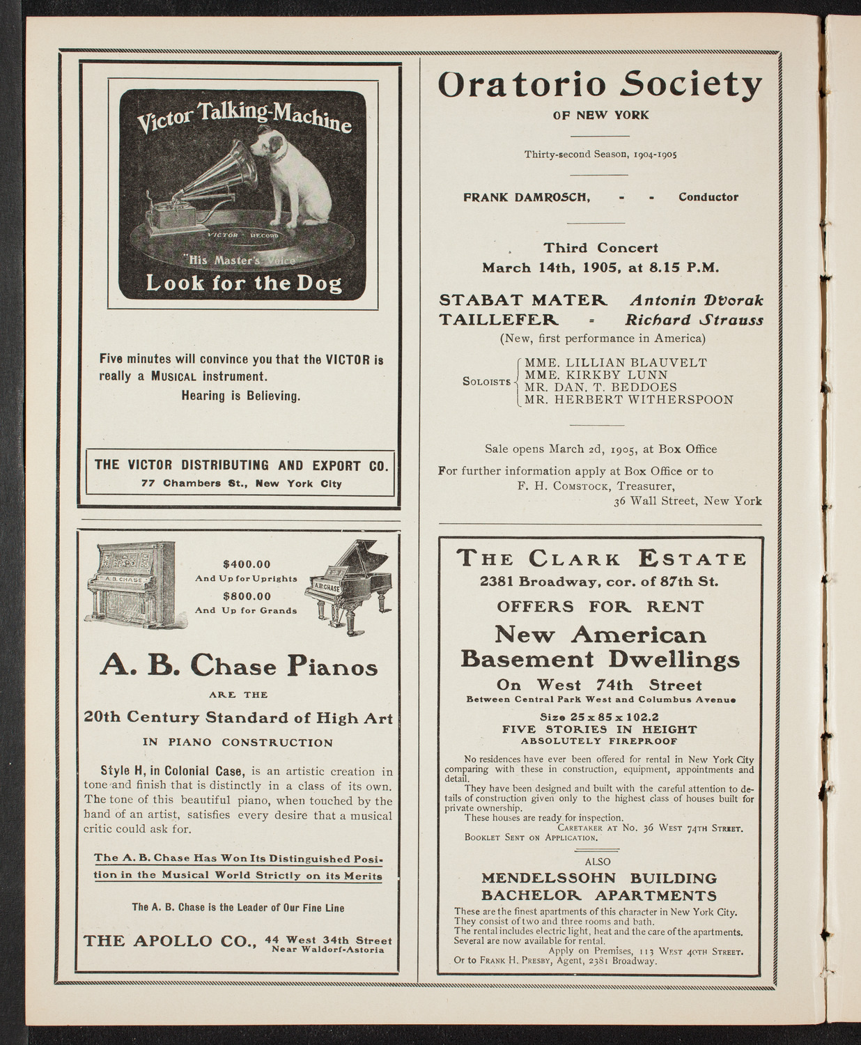 New York Philharmonic, February 11, 1905, program page 2