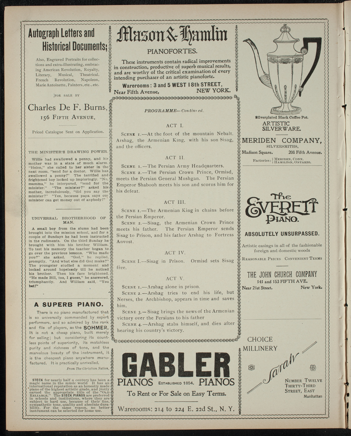 Armenian Dramatic Company of New York, May 27, 1899, program page 6