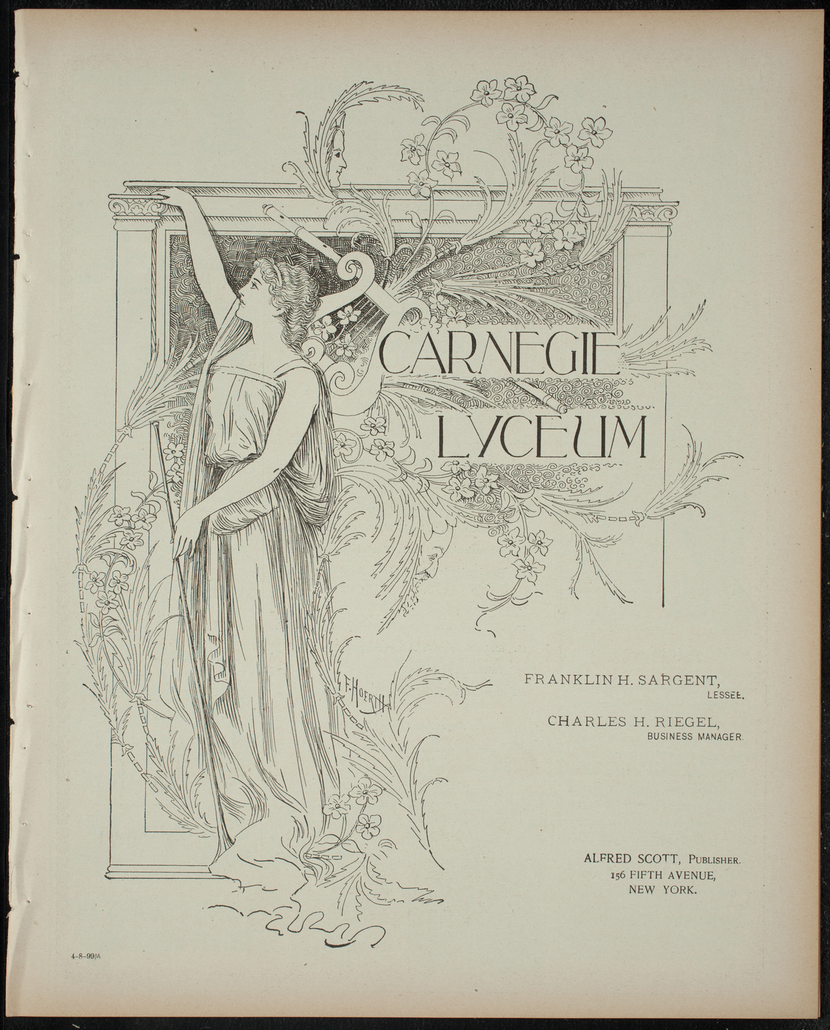 Comparative Literature Society Saturday Morning Conference, April 8, 1899, program page 1