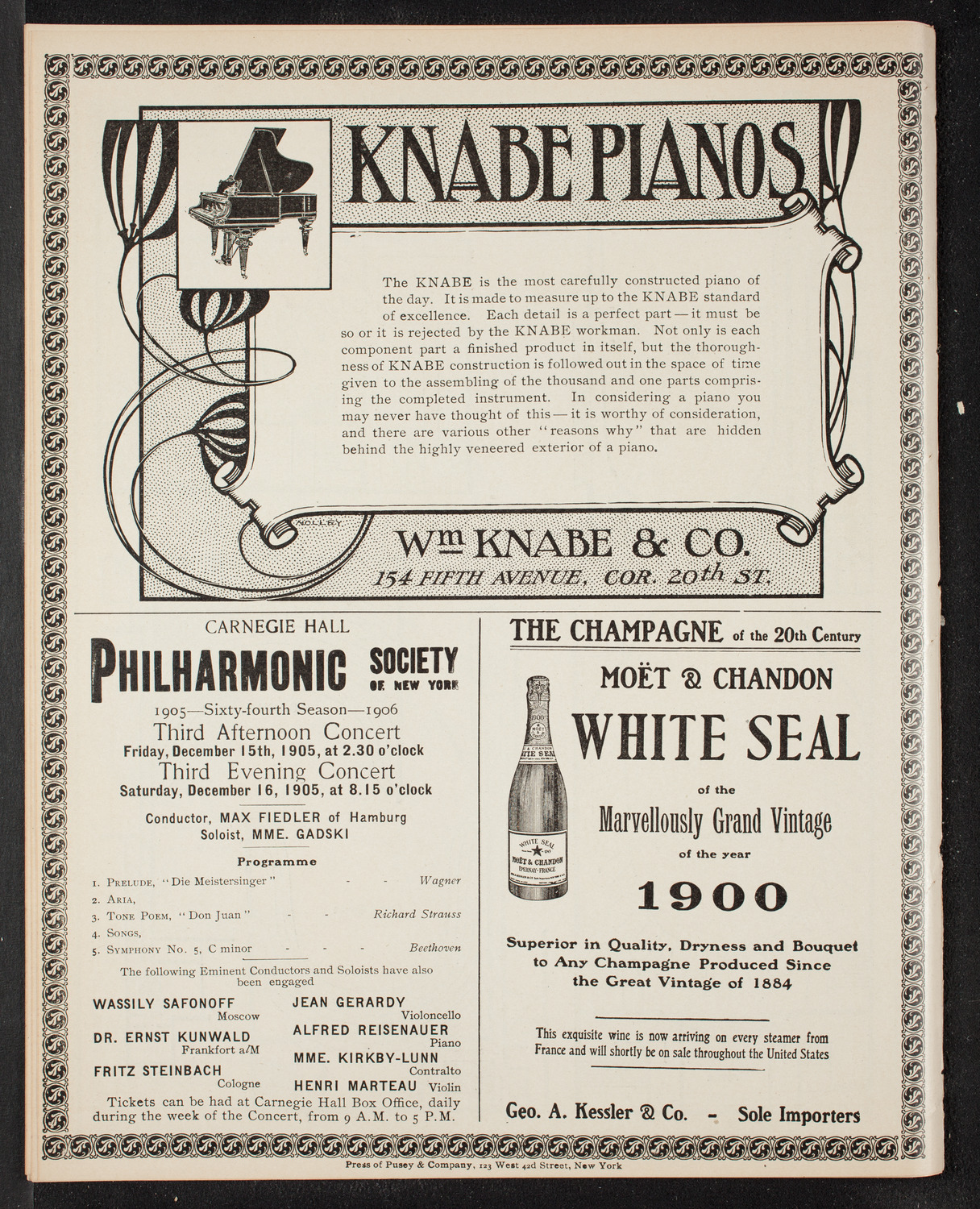 Musurgia of New York, December 6, 1905, program page 12