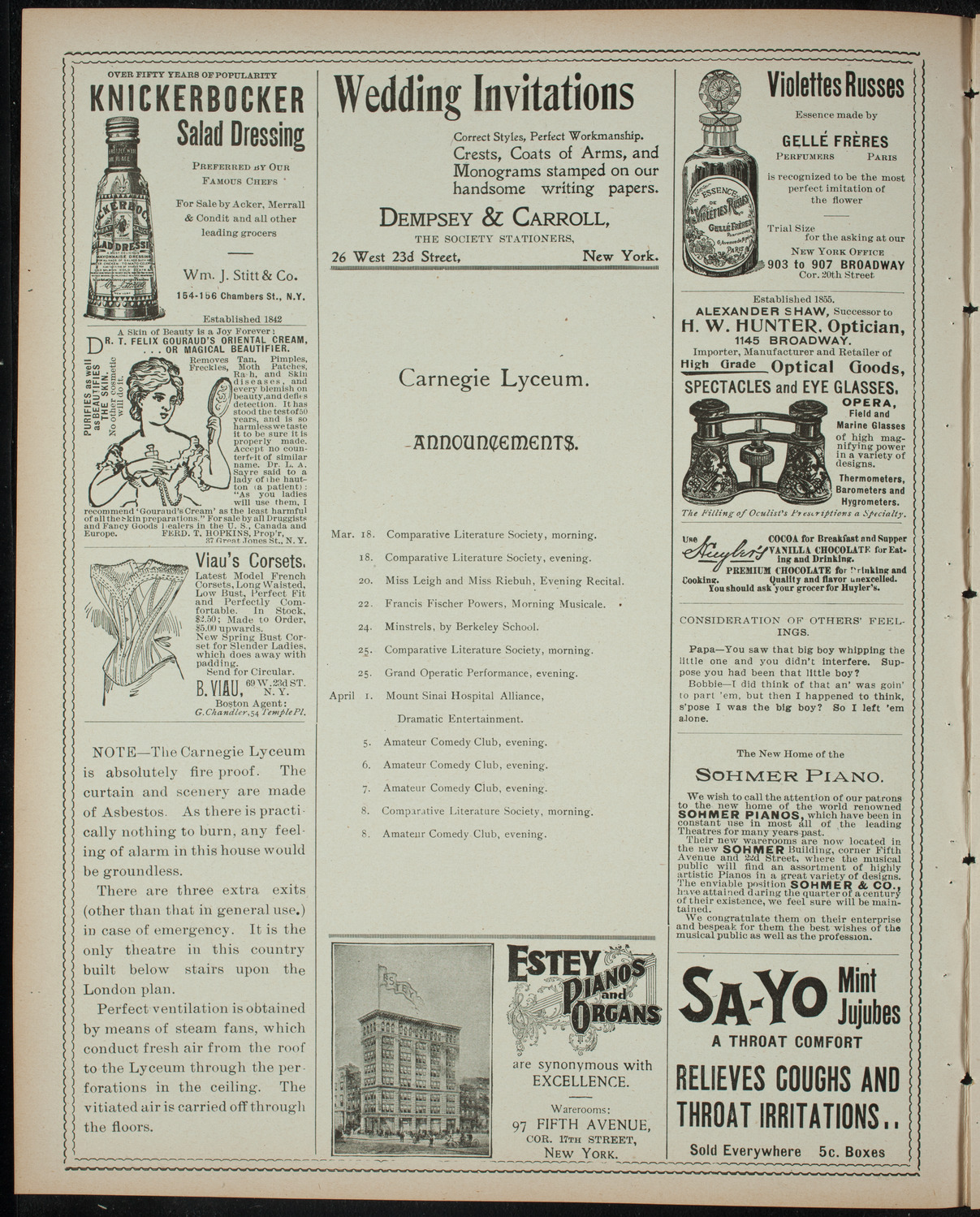 Powers-Arnold Wednesday Morning Musicale, March 15, 1899, program page 2